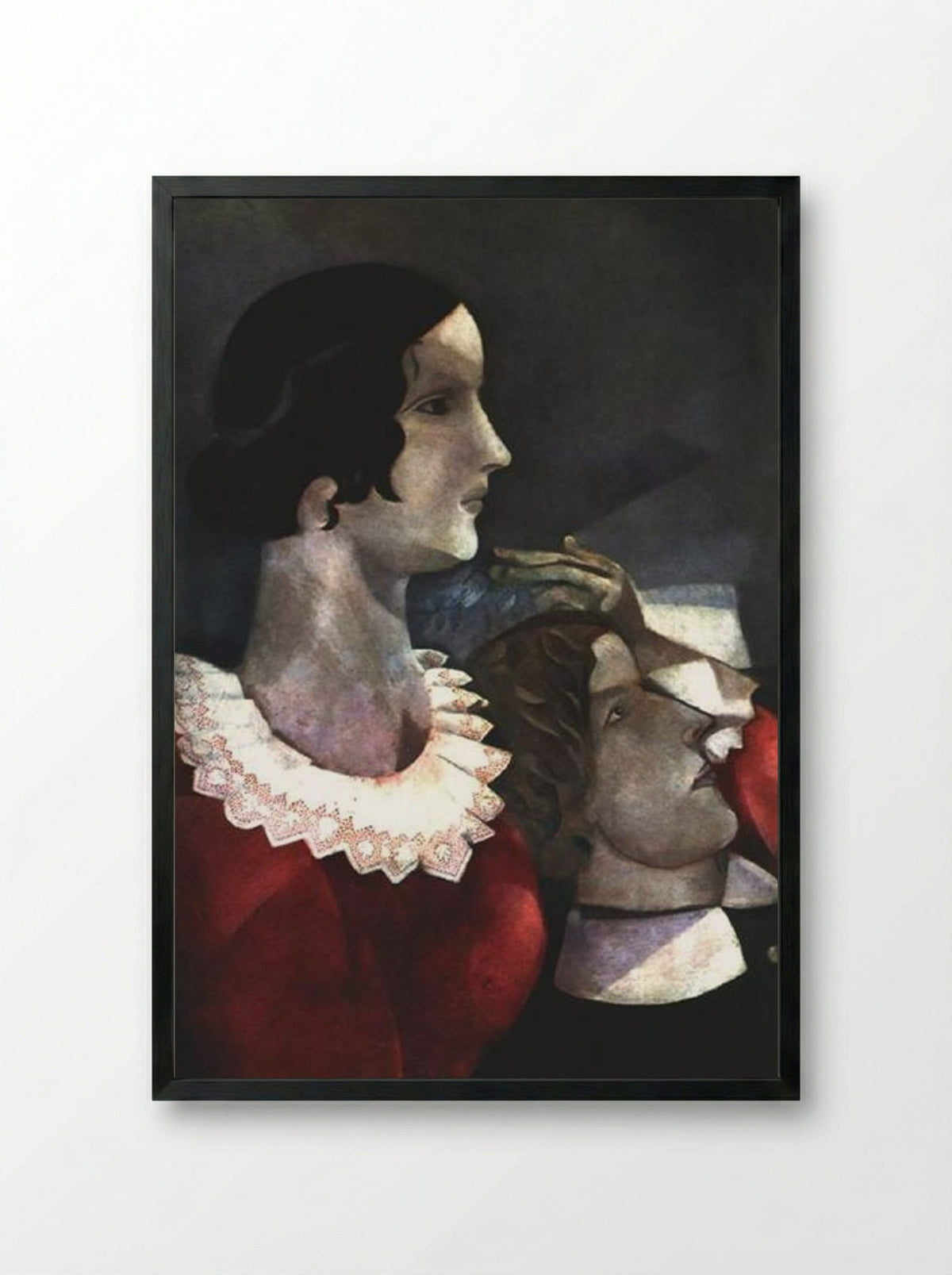 Grey Lovers - Marc Chagall - Framed Print Black