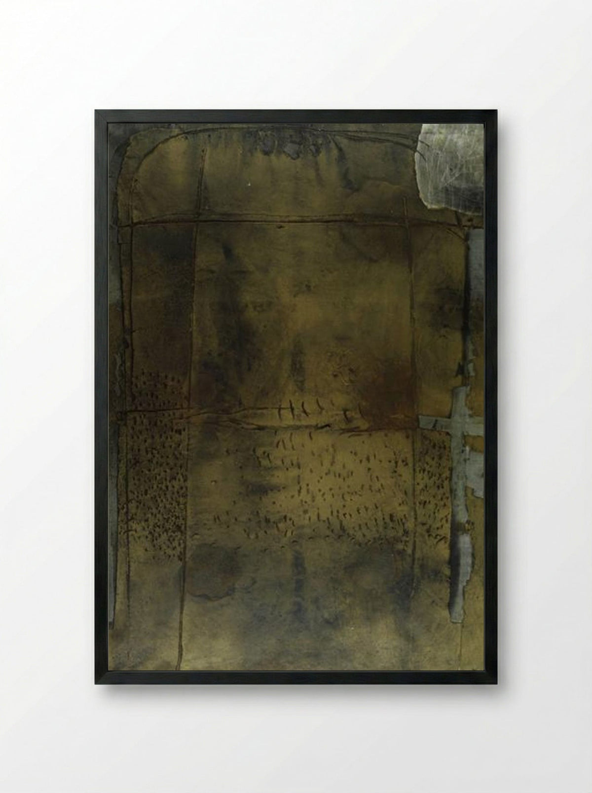 Grey Ochre - Antoni Tàpies - Framed Print Black