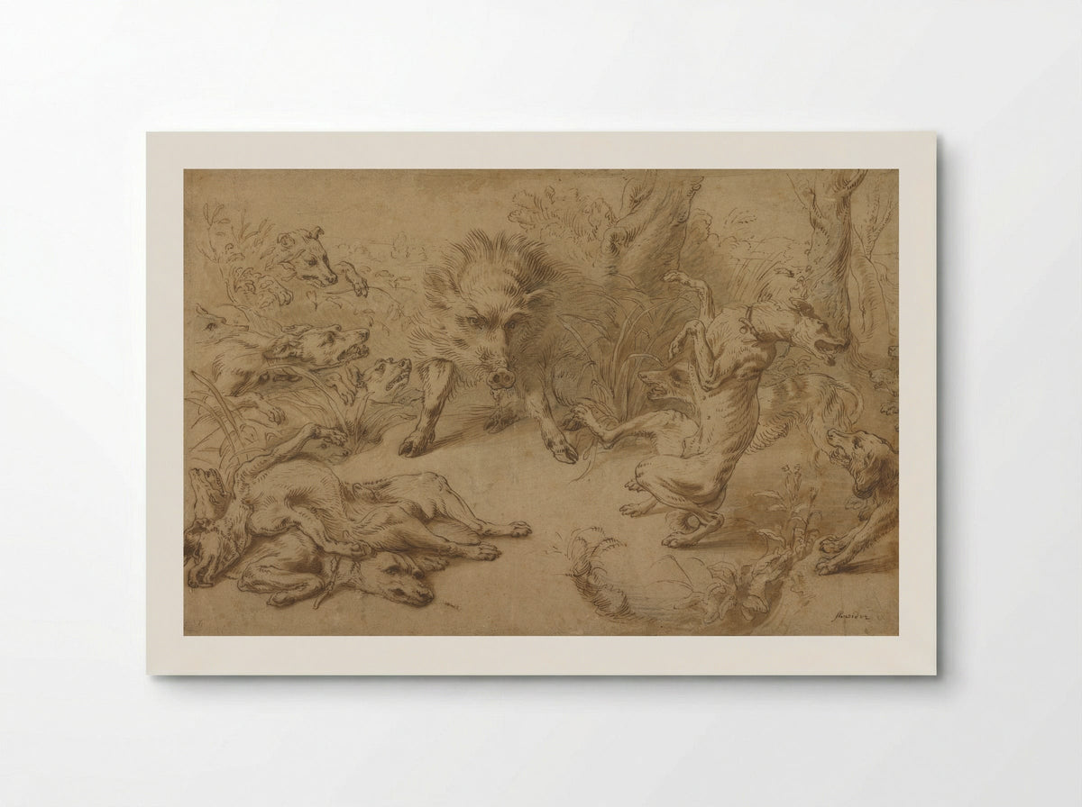 Greyhound Catching a Young Wild Boar - Frans Snyders - Poster