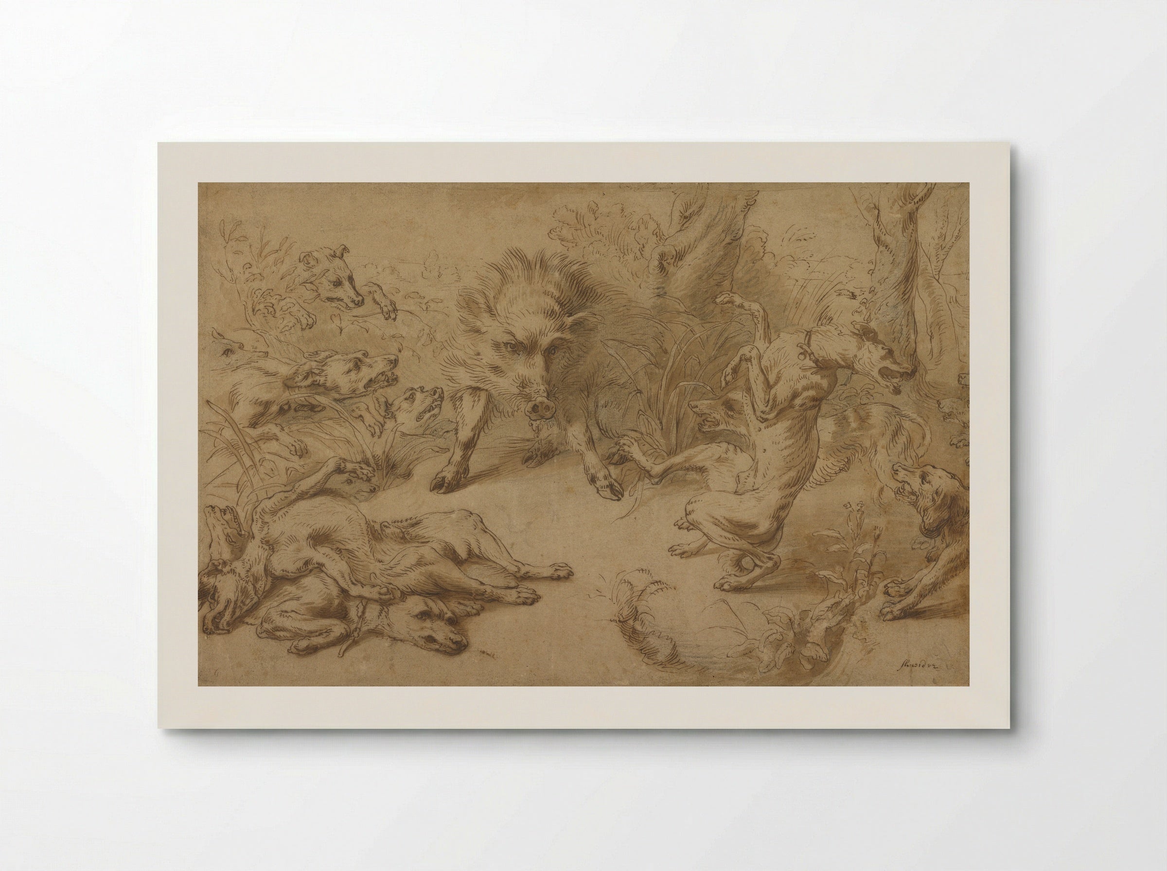 Greyhound Catching a Young Wild Boar - Frans Snyders - Poster