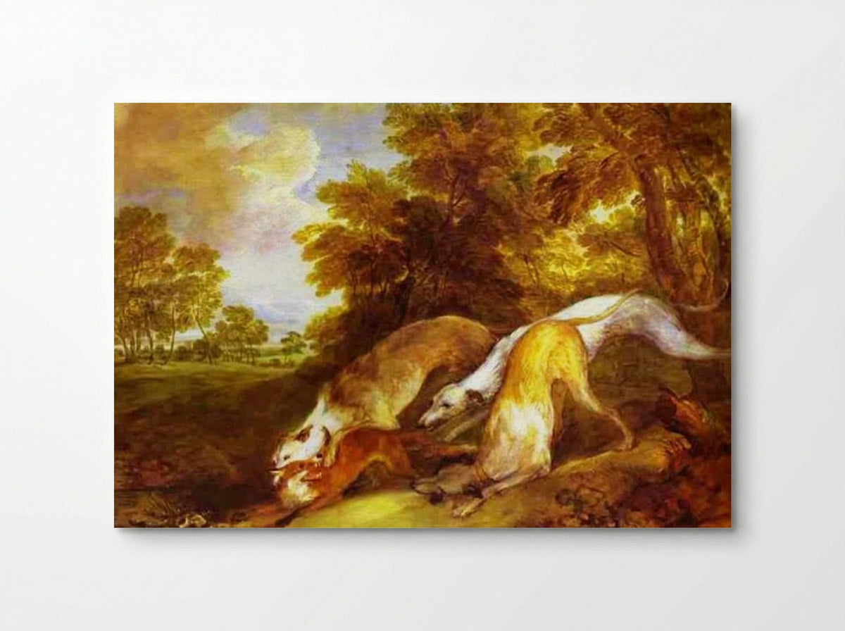 Greyhounds Coursing a Fox - Thomas Gainsborough - Poster