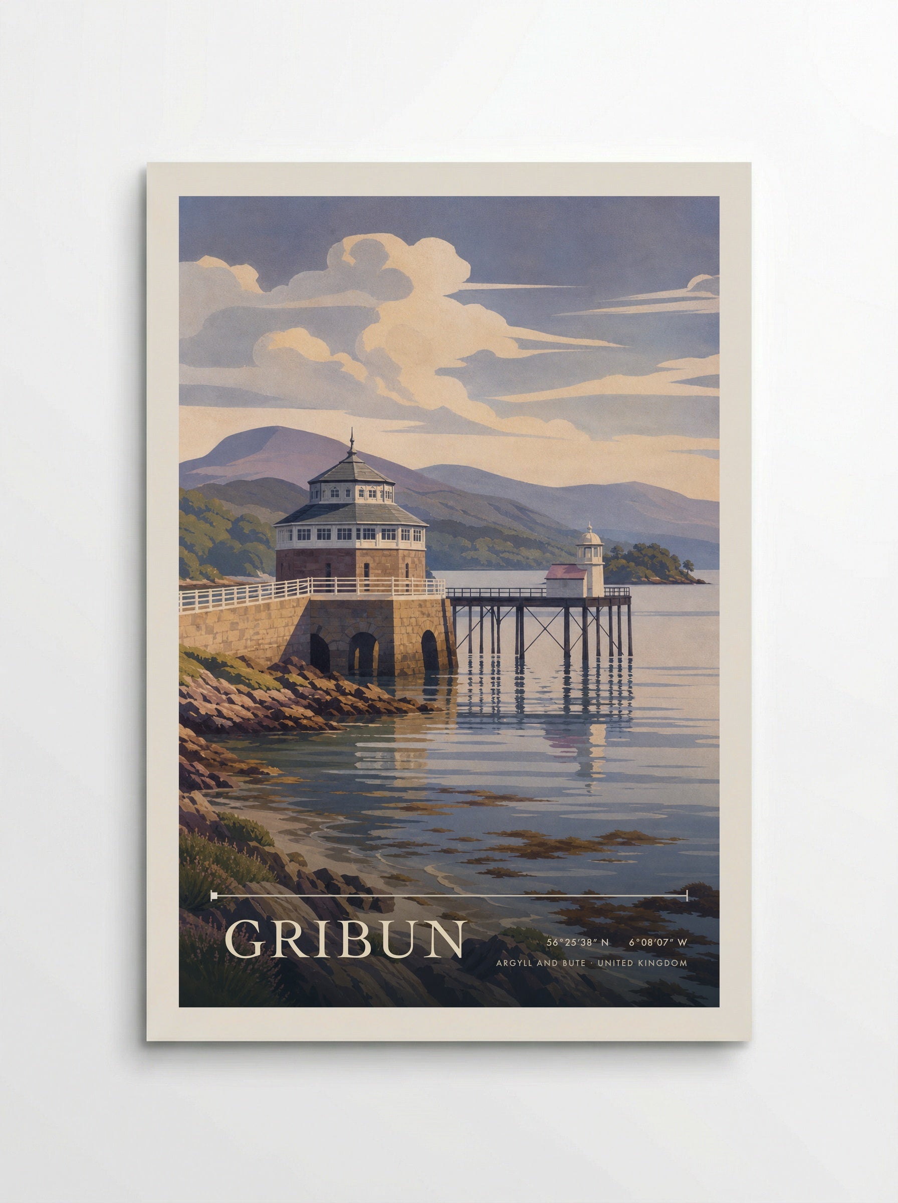 Gribun Argyll and Bute United Kingdom Travel Poster - Poster