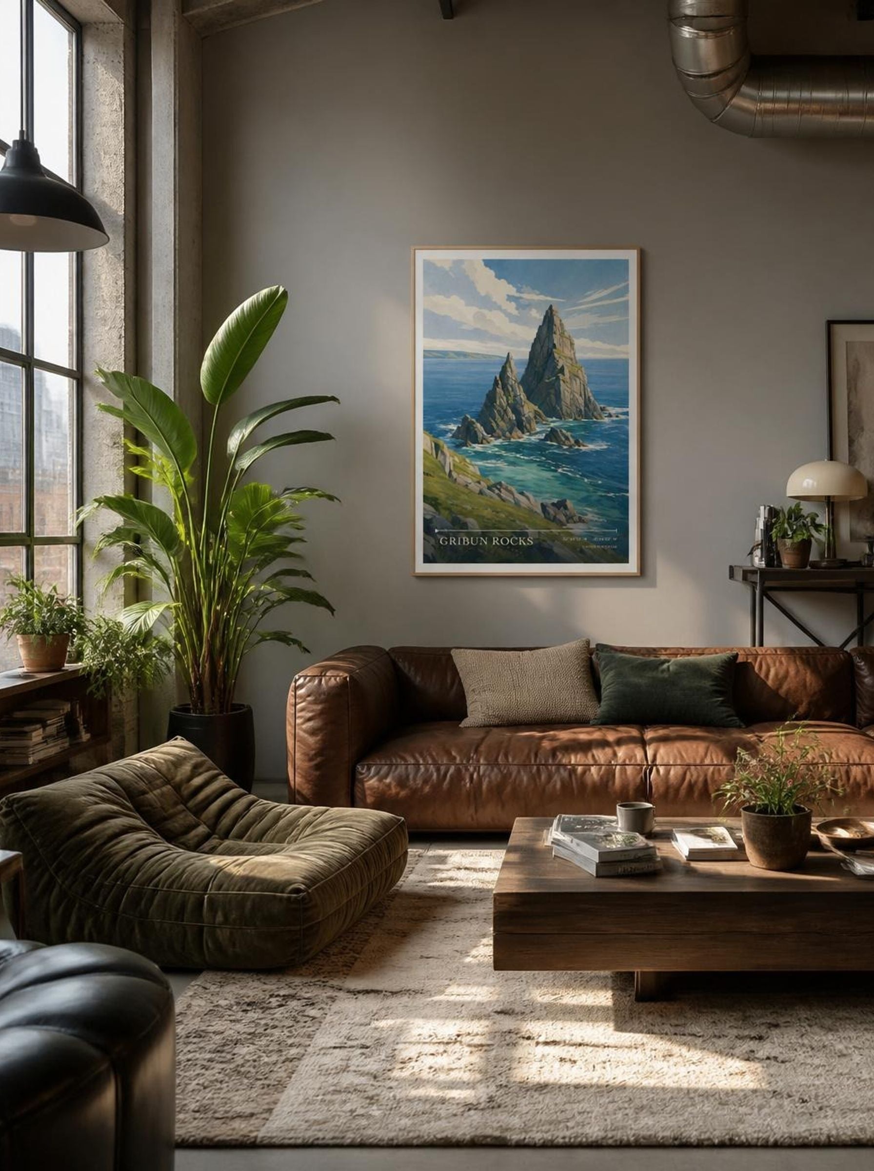 Gribun Rocks United Kingdom Travel Poster - Lifestyle