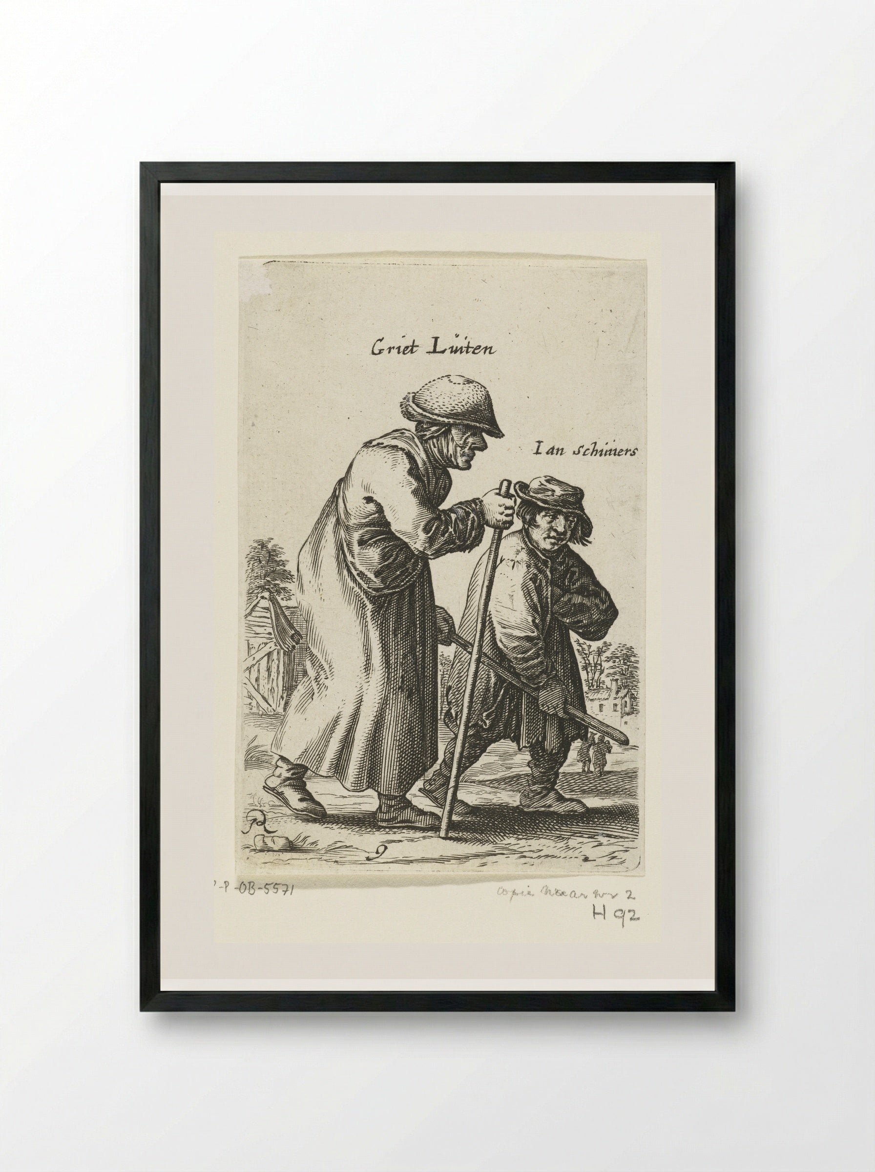 Griet Linten and Ian Schimers - Salomon Savery - Framed Print Black