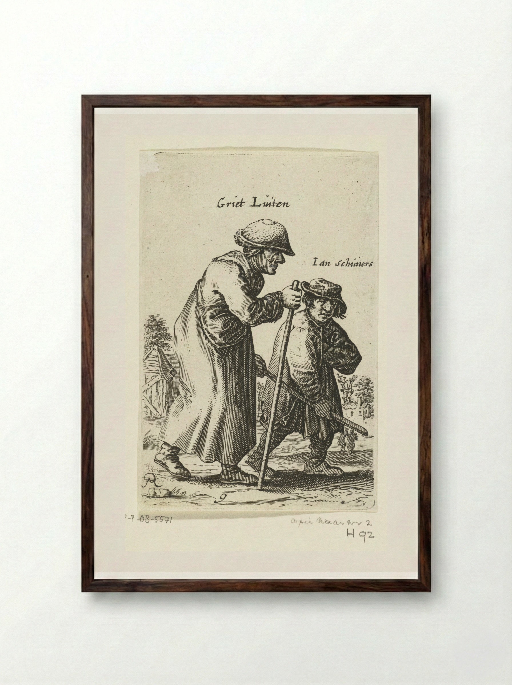 Griet Linten and Ian Schimers - Salomon Savery - Framed Print Dark Wood