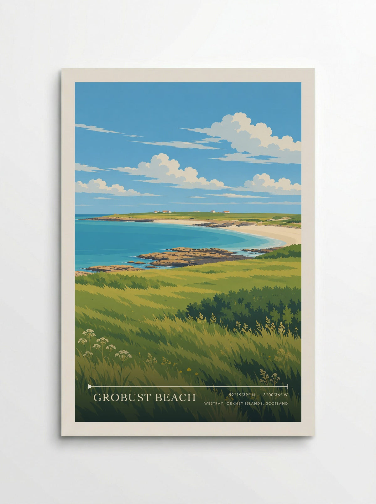 Grobust Beach, Westray, Orkney Islands, Scotland | Travel Poster - Poster