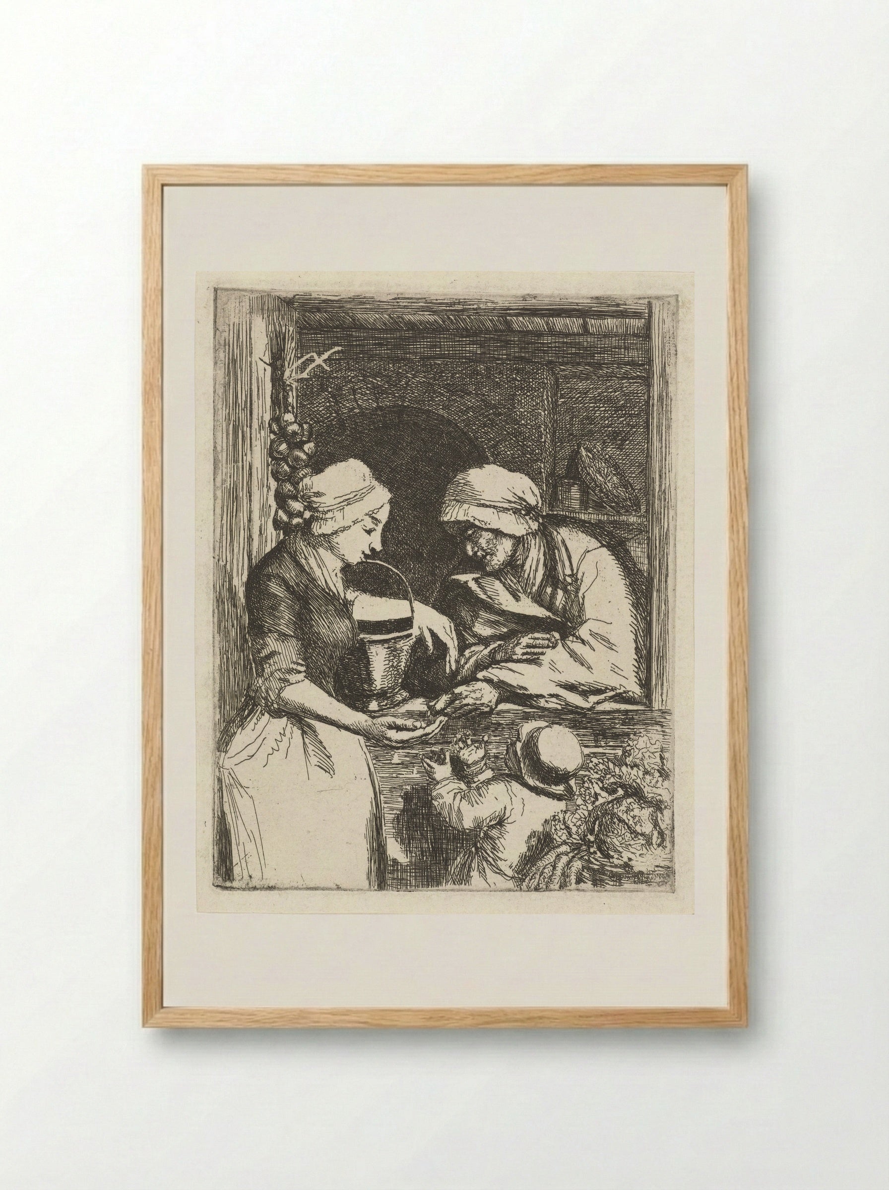 Groenteverkoopster - Louis Bernard Coclers - Framed Print Wood