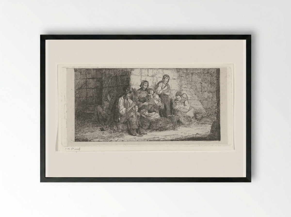 Groep Roma - Jacobus Ludovicus Cornet - Framed Print Black