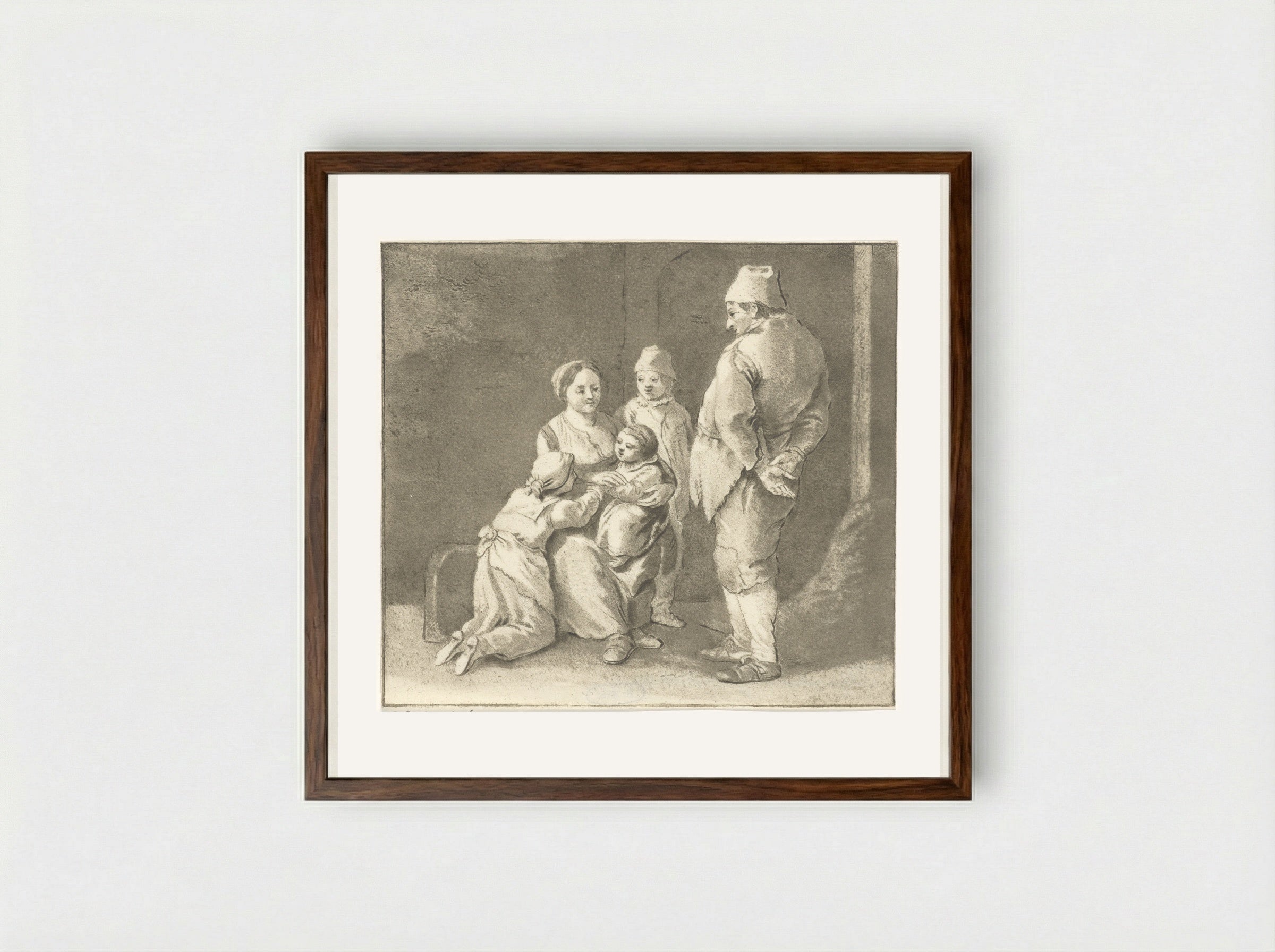 Groep figuren (Group of Figures) - Cornelis van Noorde - Framed Print Dark Wood