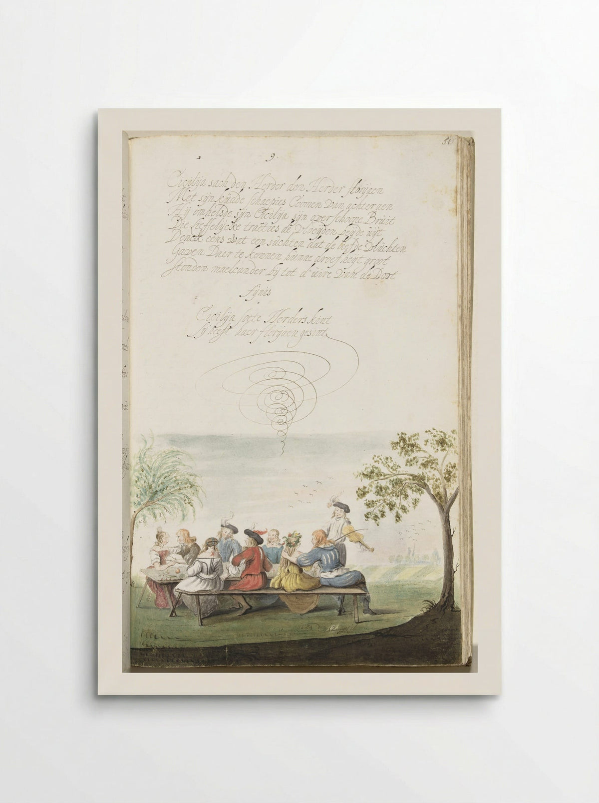 Groep herders maakt plezier in de zomer - Gesina ter Borch - Poster