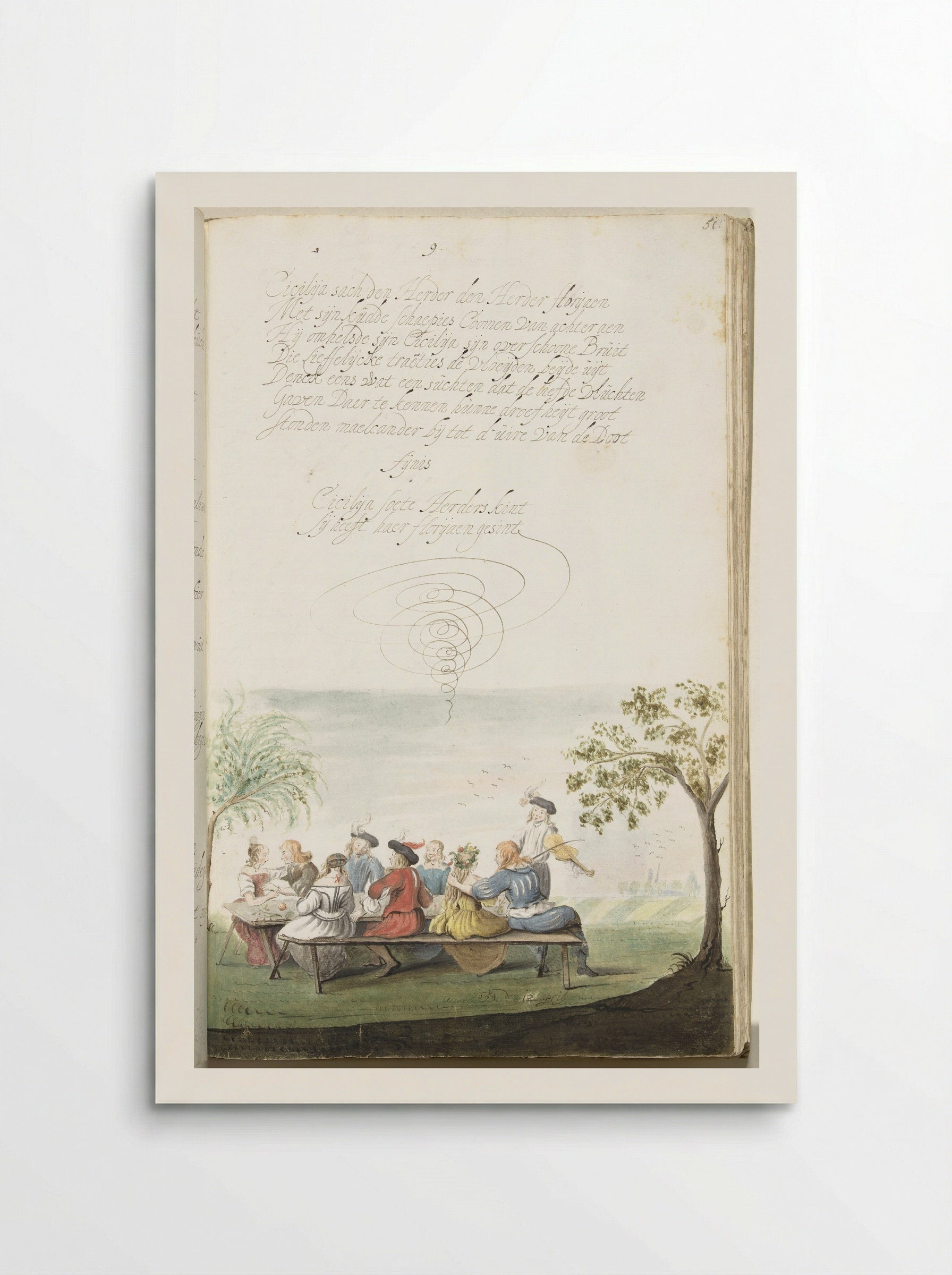Groep herders maakt plezier in de zomer - Gesina ter Borch - Poster