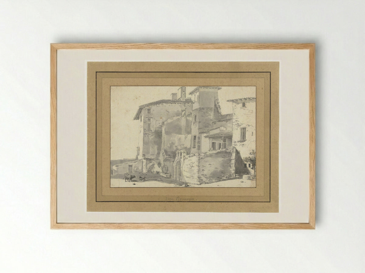 Groep huizen (Group of Houses) - Willem Romeyn - Framed Print Wood