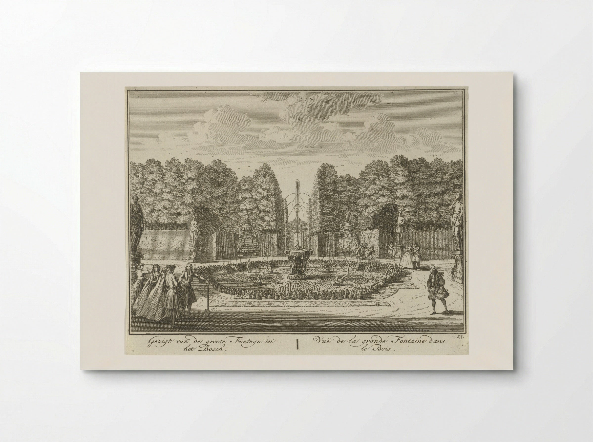 Grote fontein in de tuin van Huis ter Meer te Maarssen - Hendrik de Leth - Poster