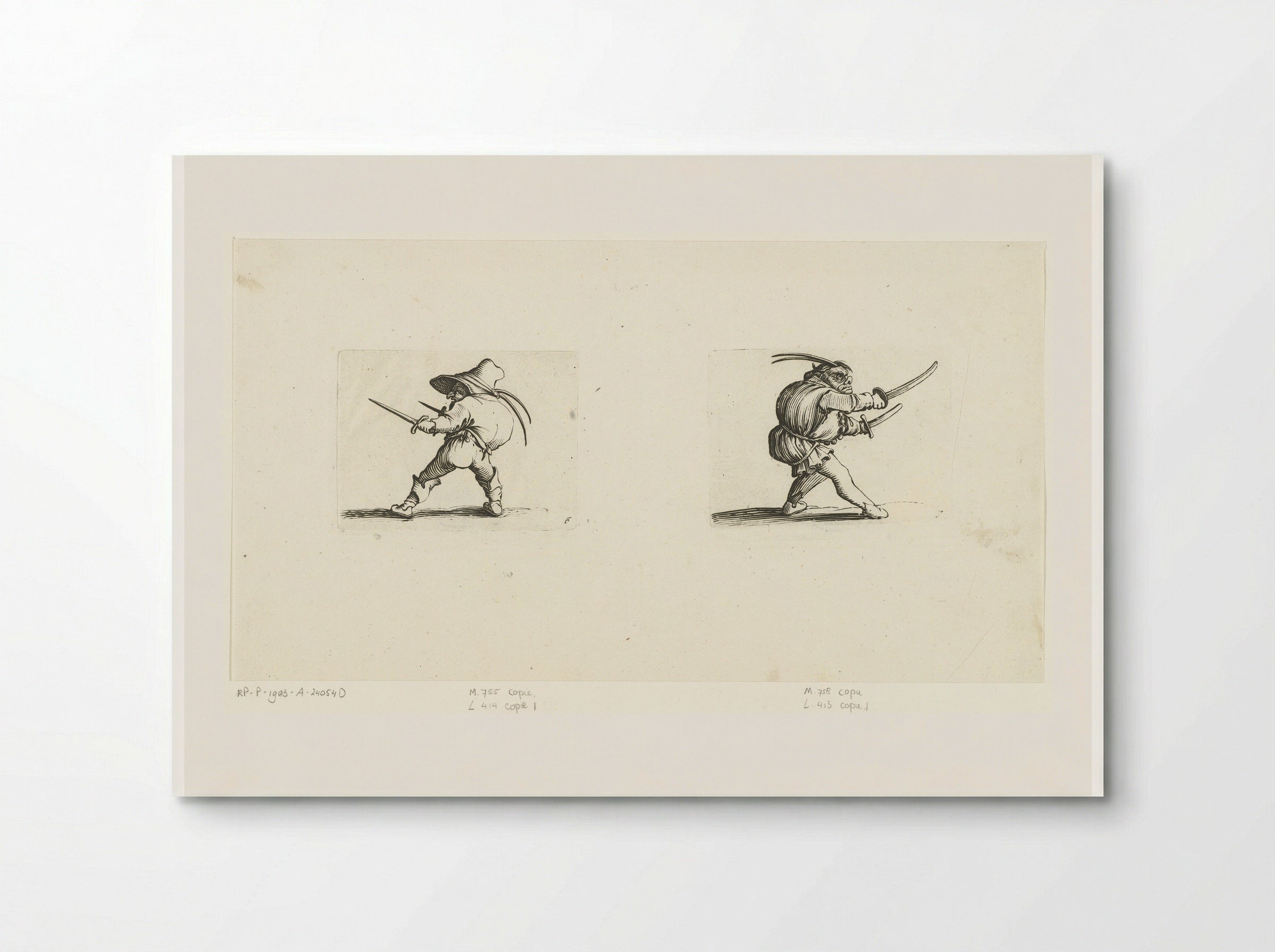 Grotesque Figures with Daggers and Swords - Abraham Bosse - Poster