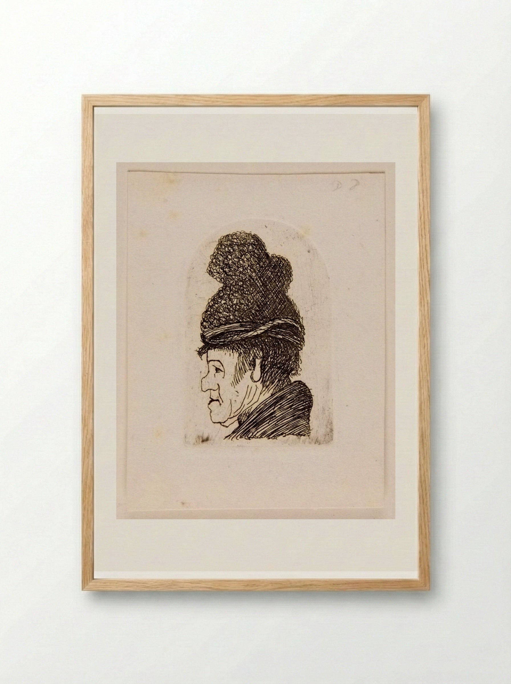 Grotesque Head in High Fur Cap - David Deuchar - Framed Print Wood