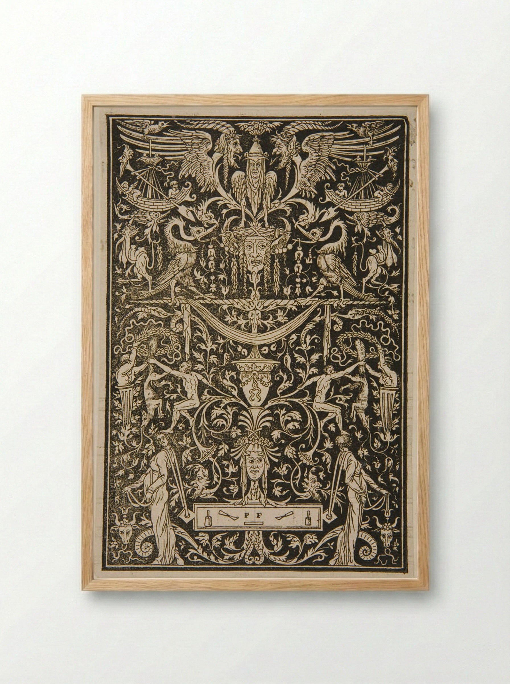 Grotesque Panel - Peter Flötner - Framed Print Wood