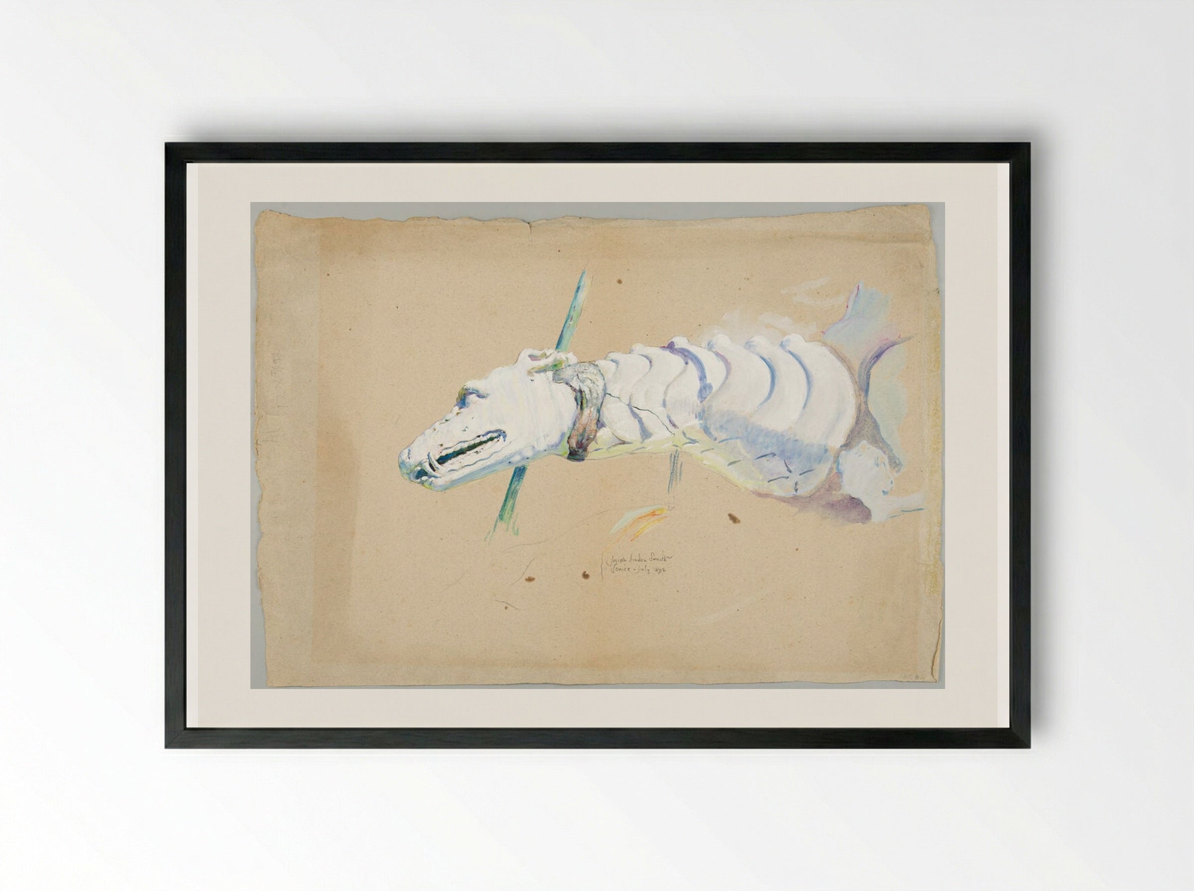 Grotesque (Study of Architectural Ornament) - Joseph Lindon Smith - Framed Print Black