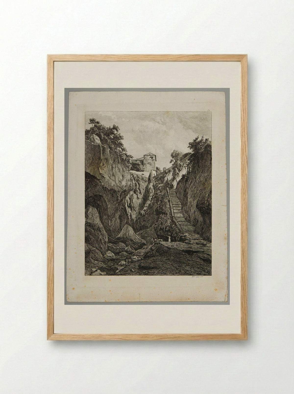 Grotto near Sorrento - Johann Hermann Carmiencke - Framed Print Wood