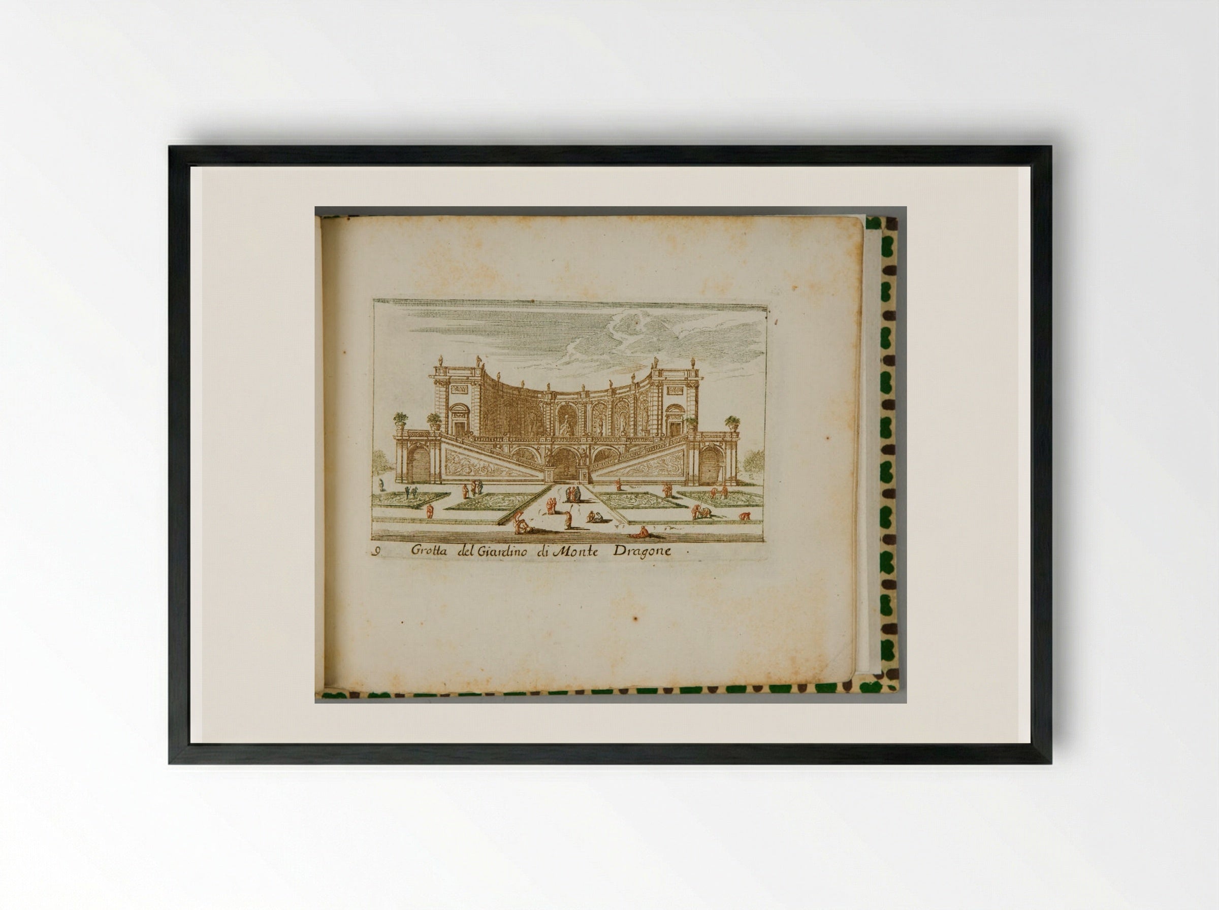 Grotto of the Garden of Monte Dragone - Abraham Bloteling - Framed Print Black