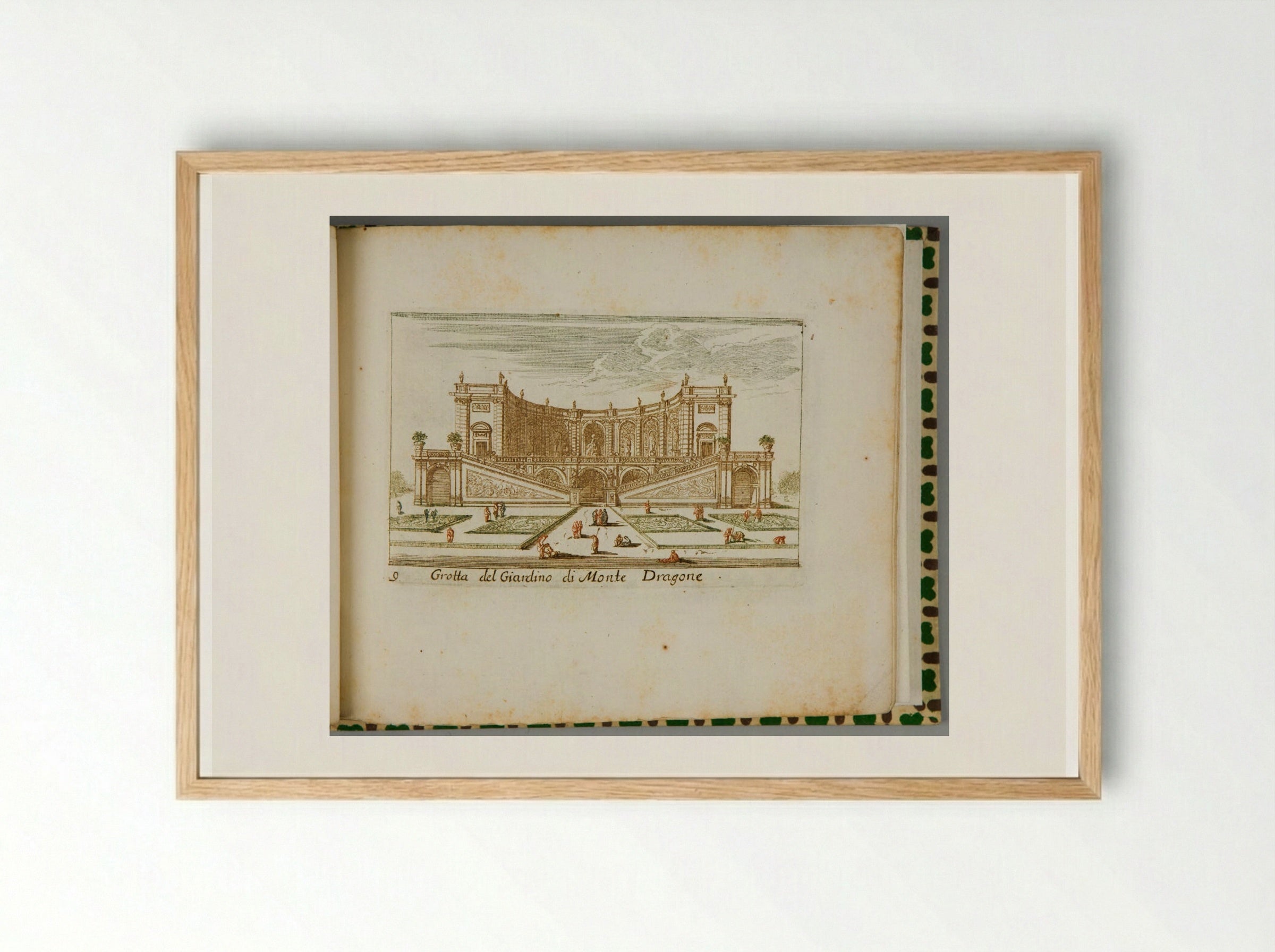 Grotto of the Garden of Monte Dragone - Abraham Bloteling - Framed Print Wood