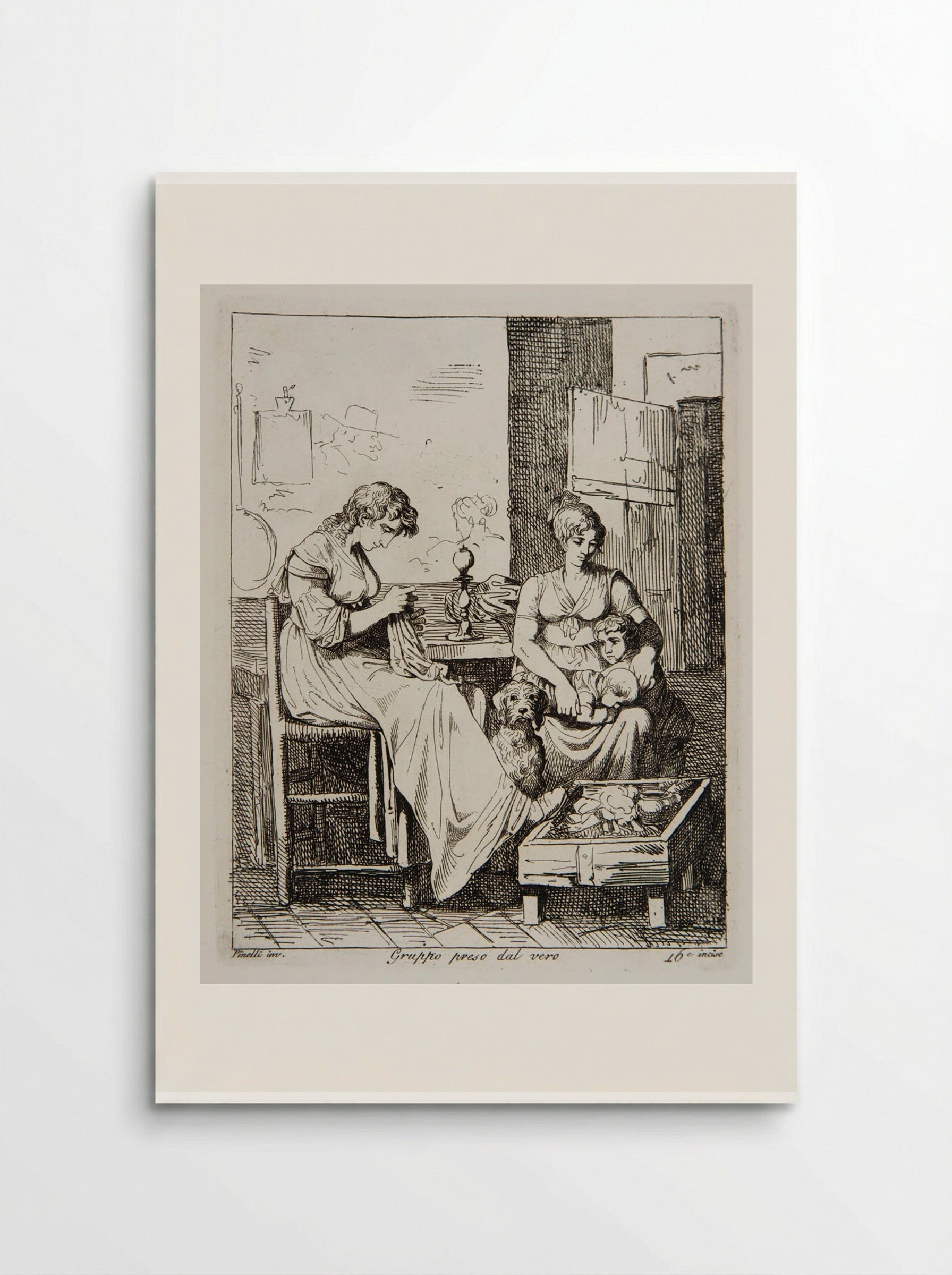 Group Caught in a Moment of Truth - Bartolomeo Pinelli - Poster