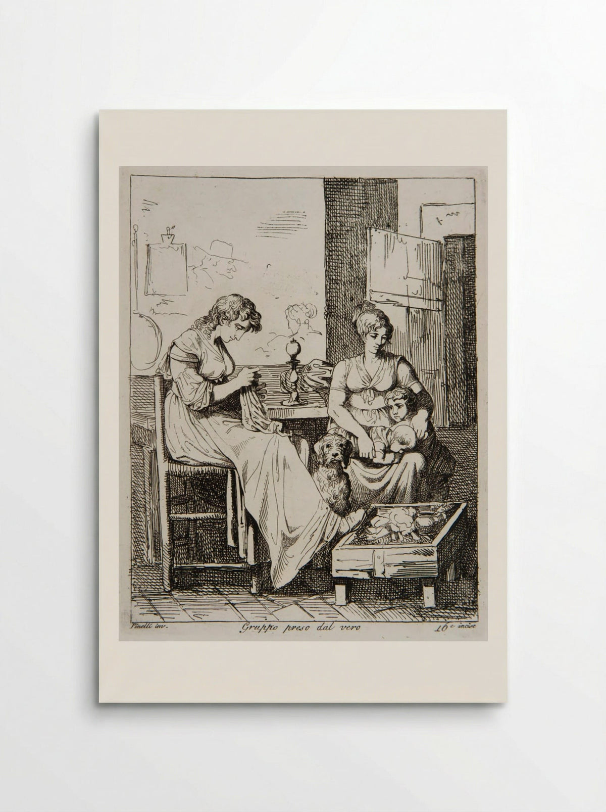 Group Caught in a Moment of Truth - Bartolomeo Pinelli - Poster