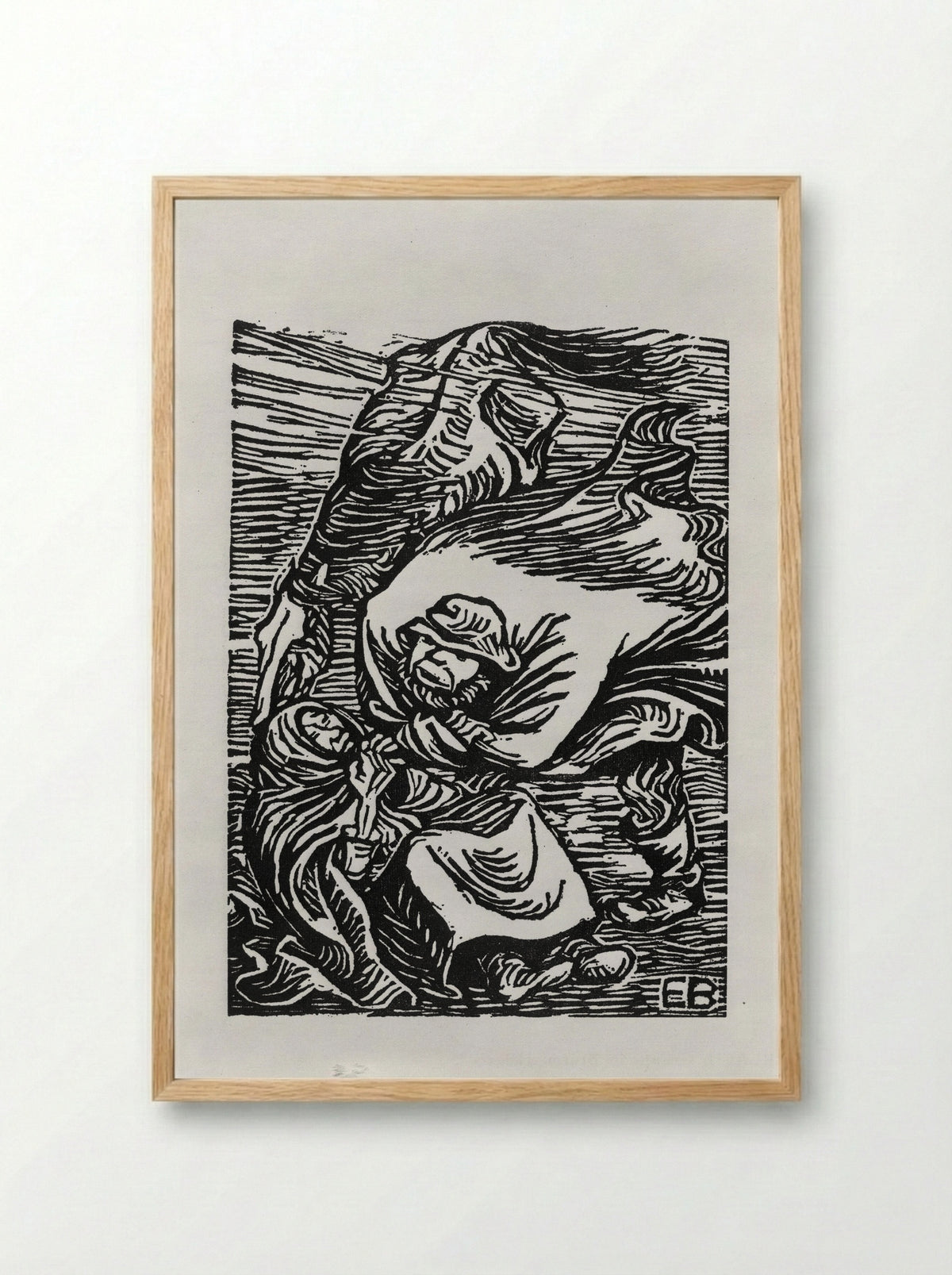 Group in Storm - Ernst Barlach - Framed Print Wood