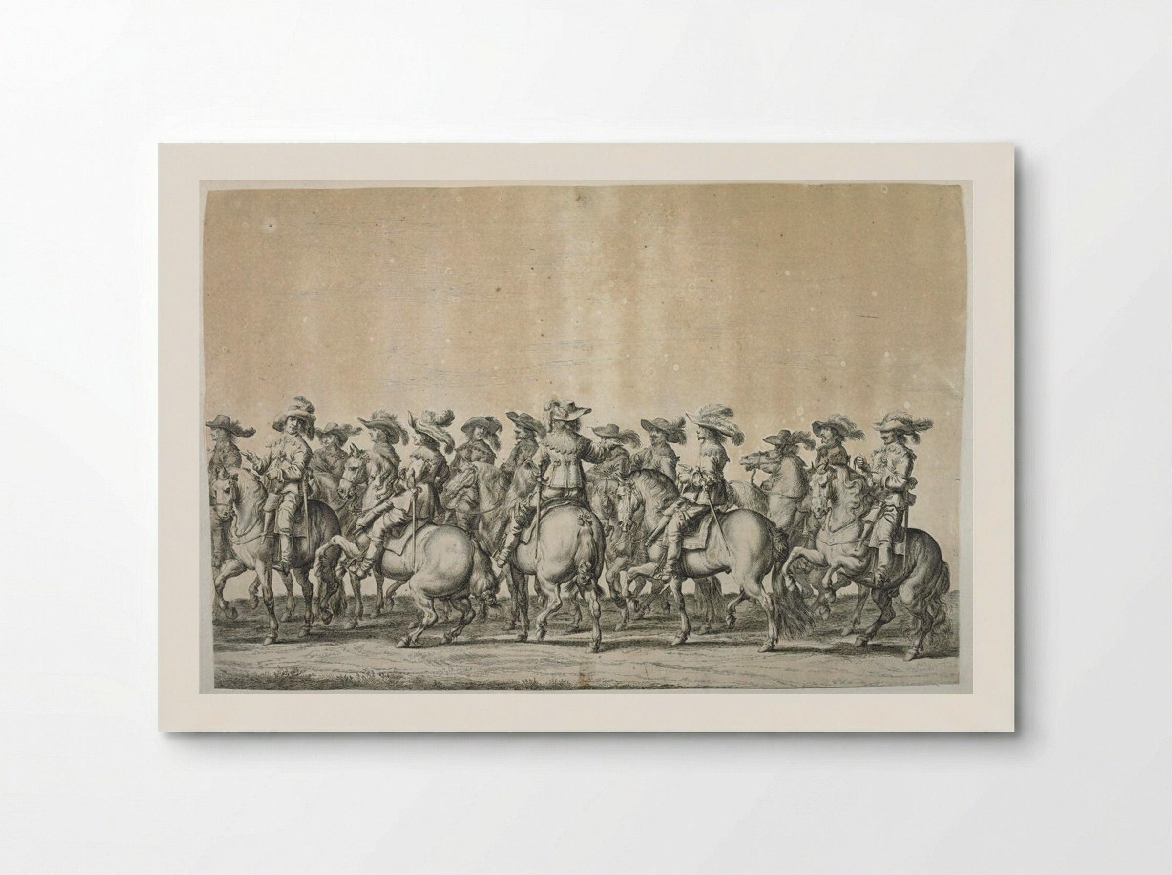 Group of Courtiers on Horseback, Second in File Gesturing and Looking Back - Pieter Nolpe - Poster