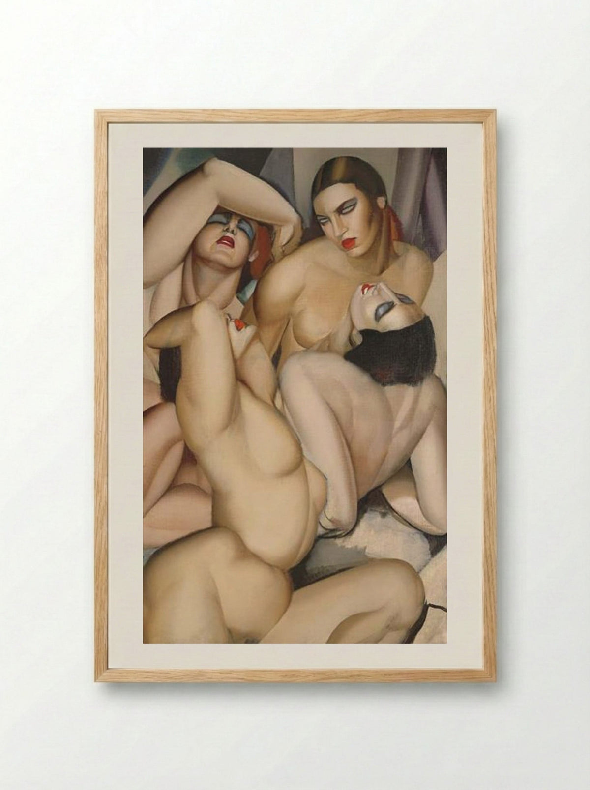 Group of Four Nudes - Tamara de Lempicka - Framed Print Wood