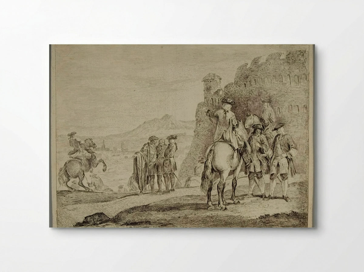 Group of Soldiers at the Foot of a Ruin - Domenico Bernardo Zilotti - Poster
