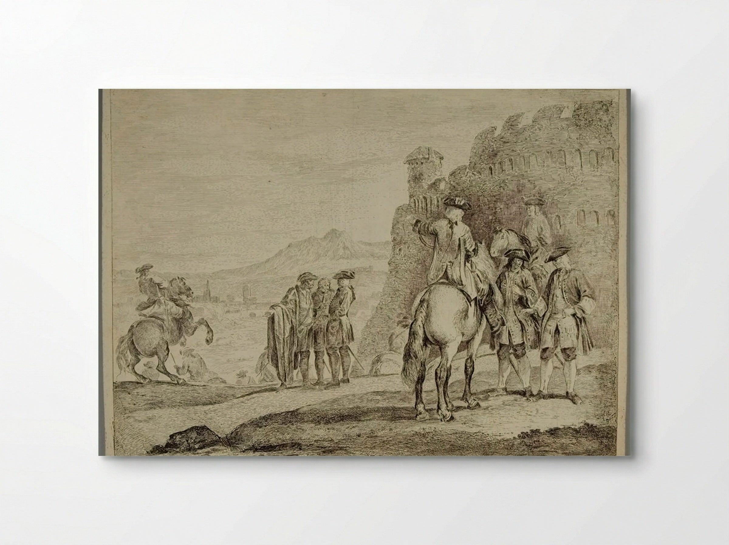 Group of Soldiers at the Foot of a Ruin - Domenico Bernardo Zilotti - Poster
