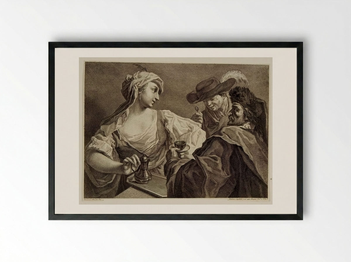 Group of Two Men and a Woman - Antonio Capellan - Framed Print Black