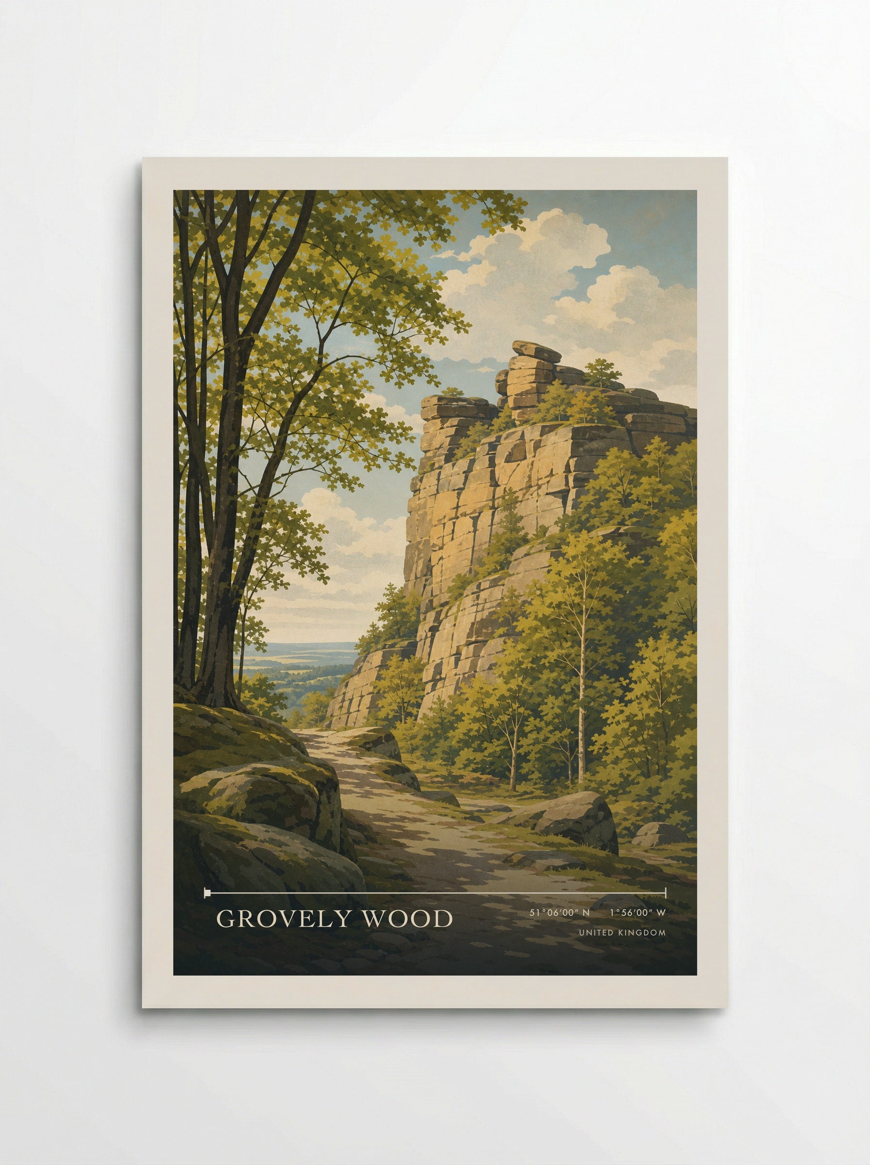 Grovely Wood United Kingdom Travel Poster - Poster