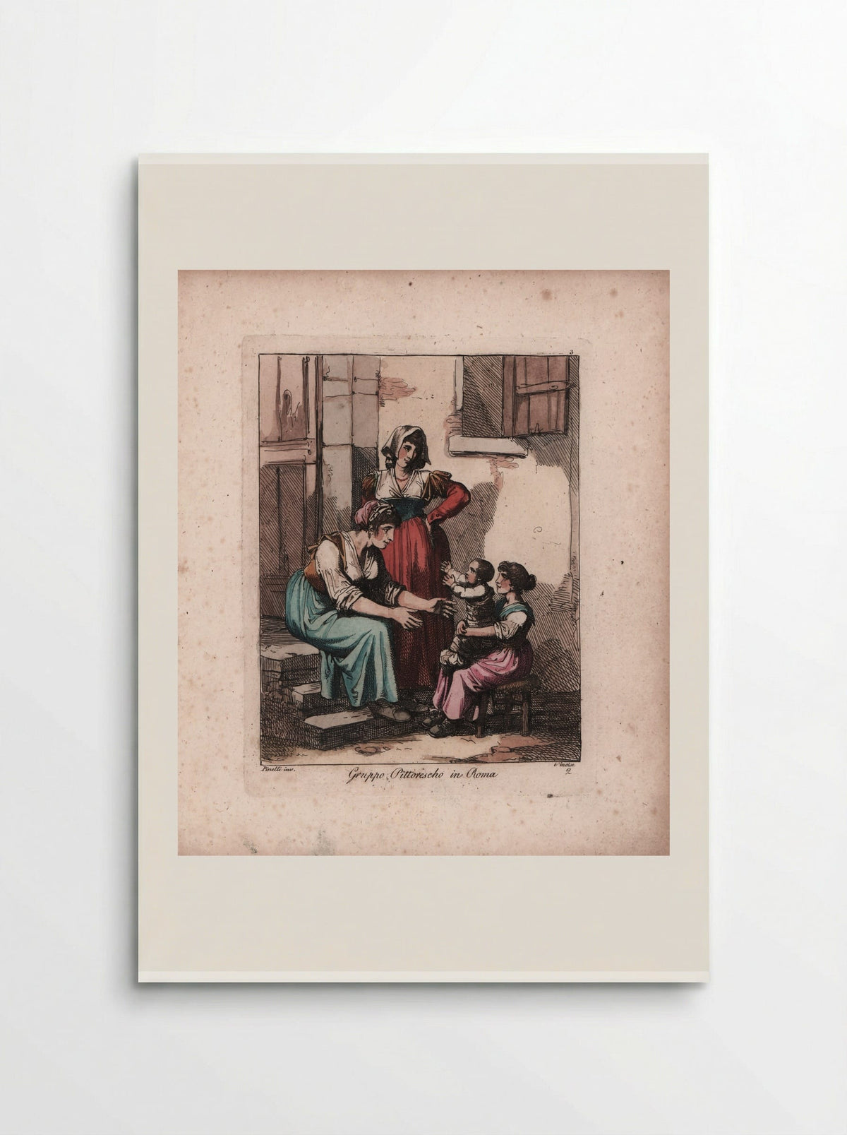 Gruppo Pittoresco in Roma - Bartolomeo Pinelli - Poster