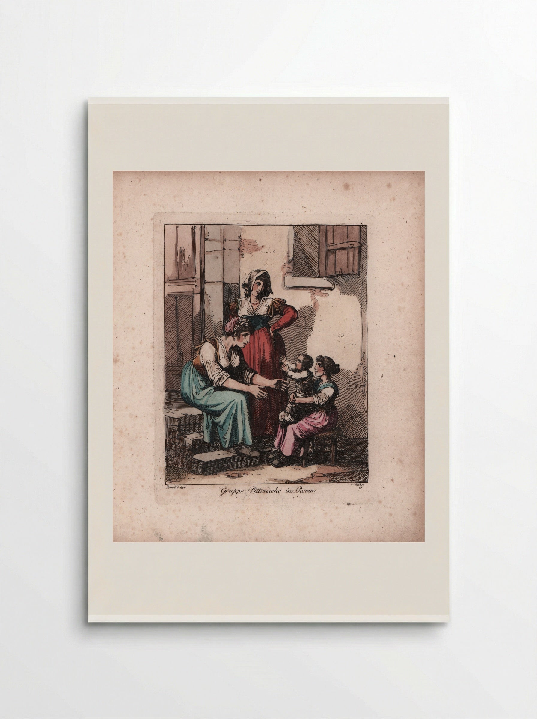 Gruppo Pittoresco in Roma - Bartolomeo Pinelli - Poster