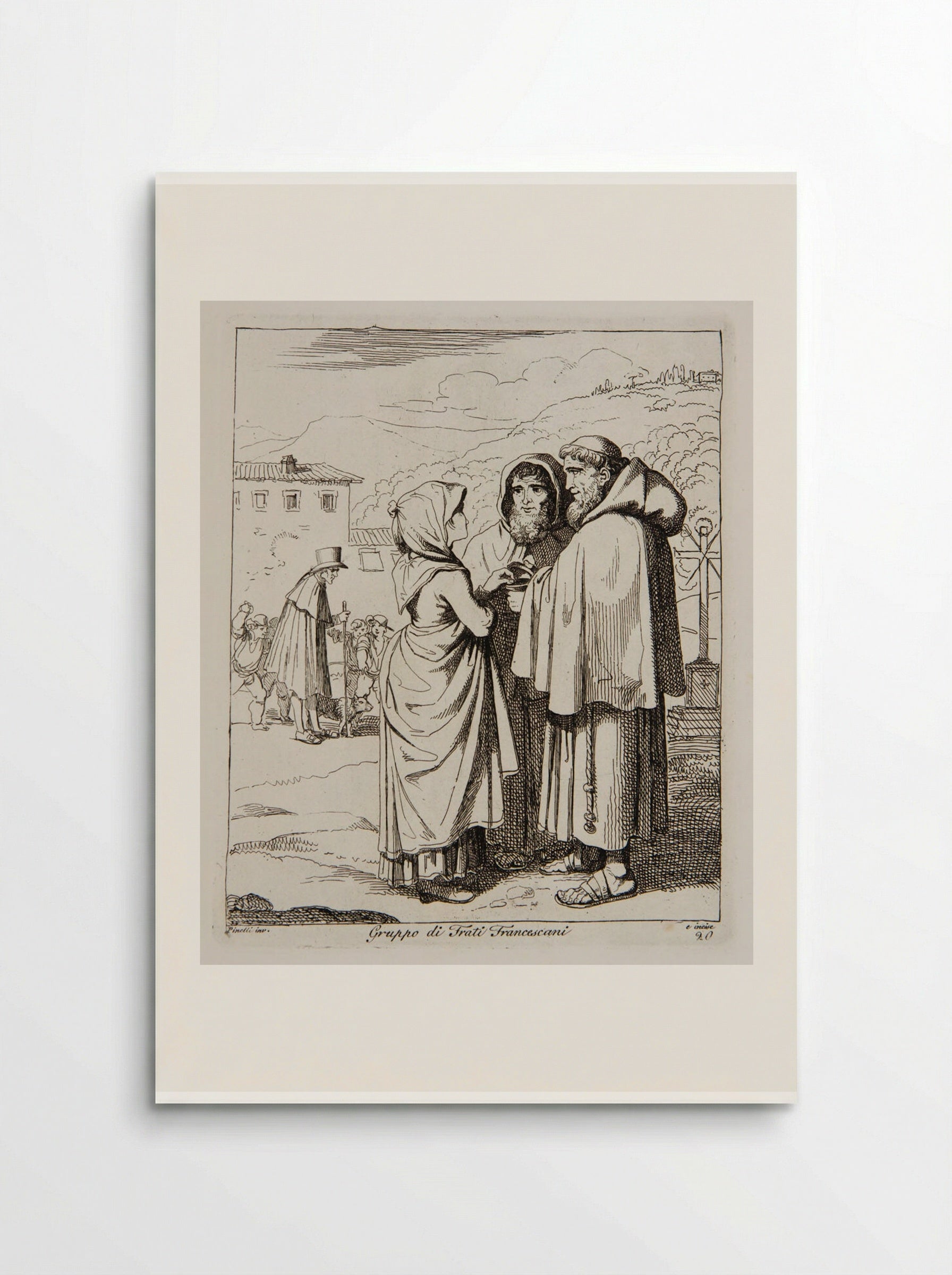 Gruppo di Frati Francescani - Bartolomeo Pinelli - Poster