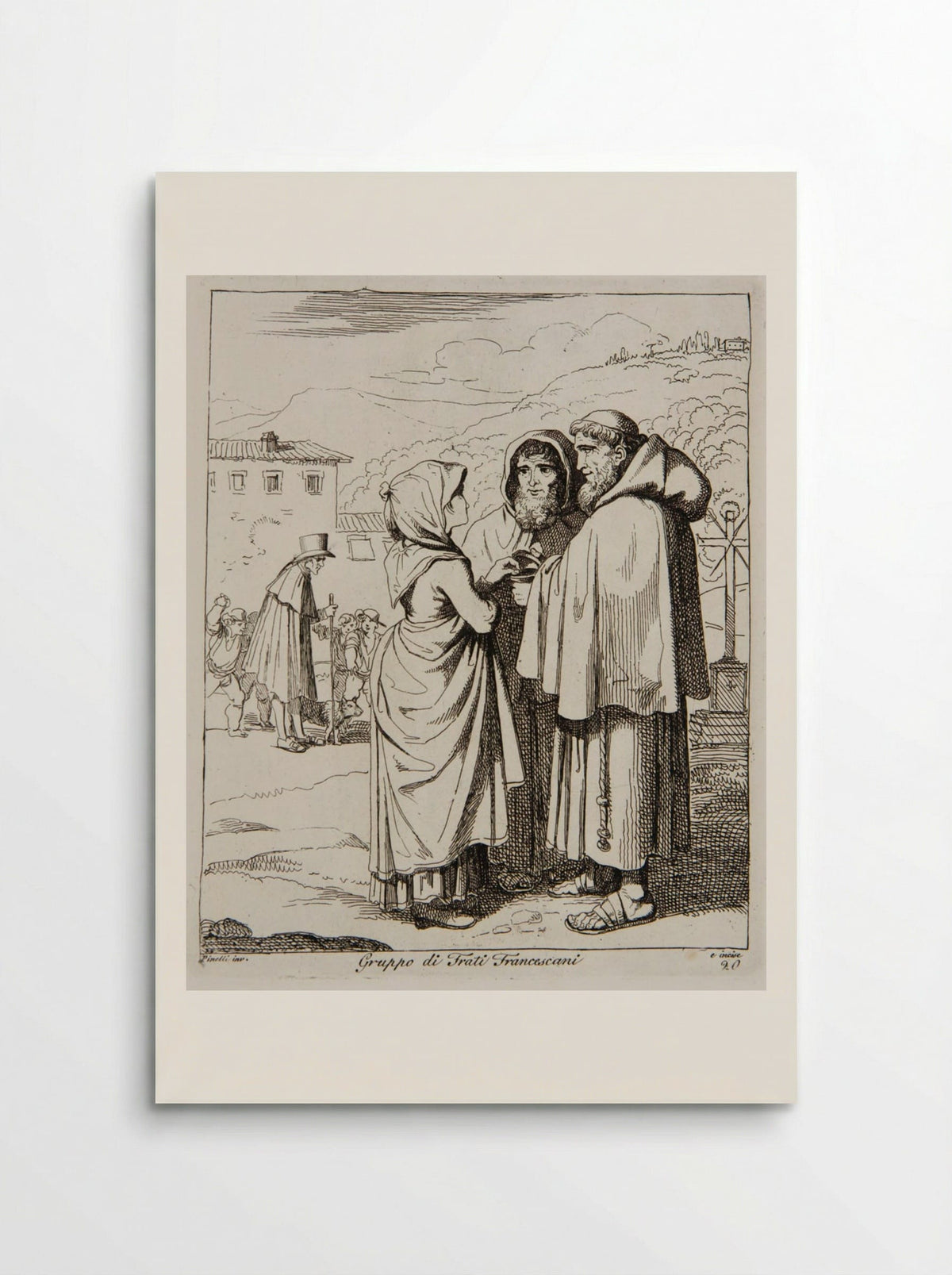 Gruppo di Frati Francescani - Bartolomeo Pinelli - Poster