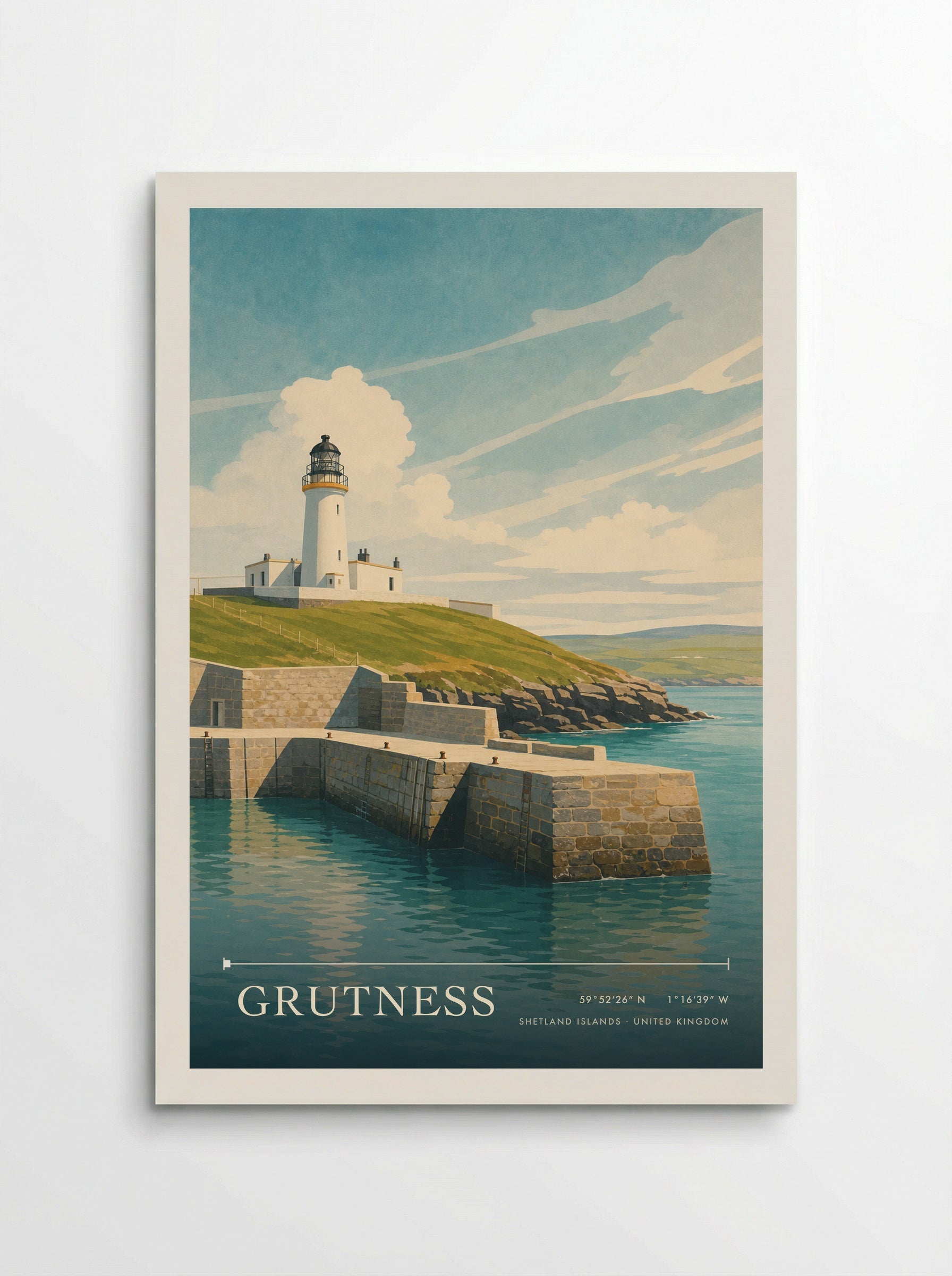 Grutness Shetland Islands United Kingdom Travel Poster - Poster