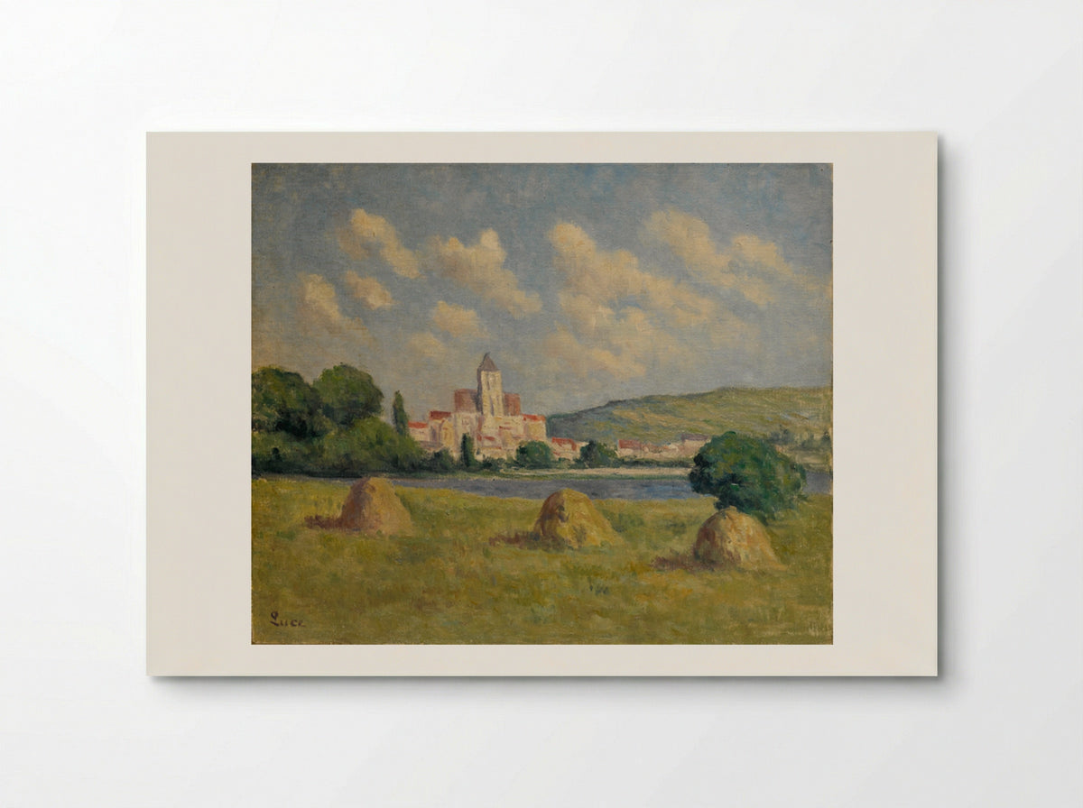 Guernes, The Church And The Fields - Maximilien Luce - Poster