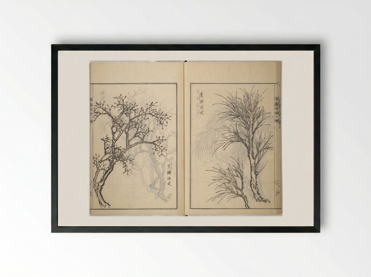 Guide to Chinese Painting, Second Series - Kawamura Bunpō - Framed Print Black
