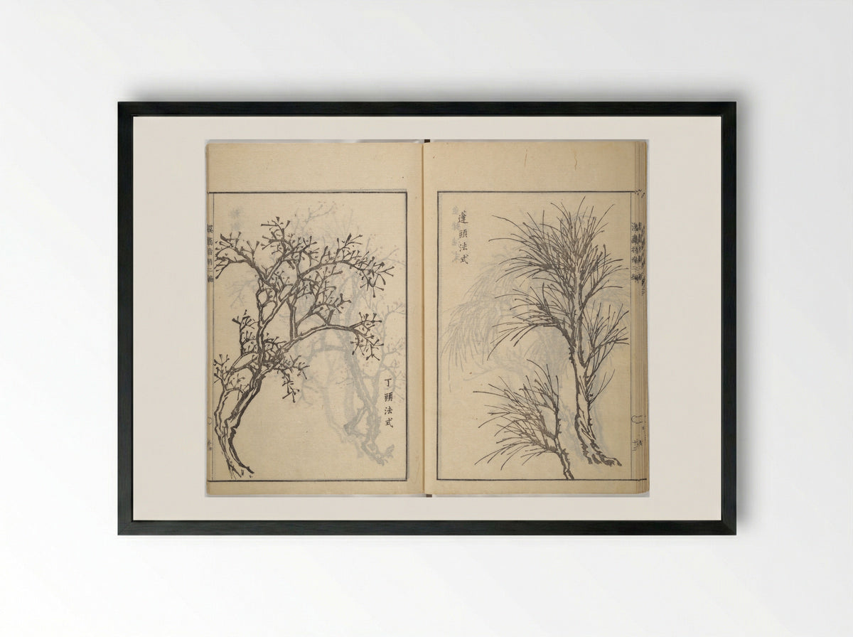 Guide to Chinese Painting, Second Series - Kawamura Bunpō - Framed Print Black