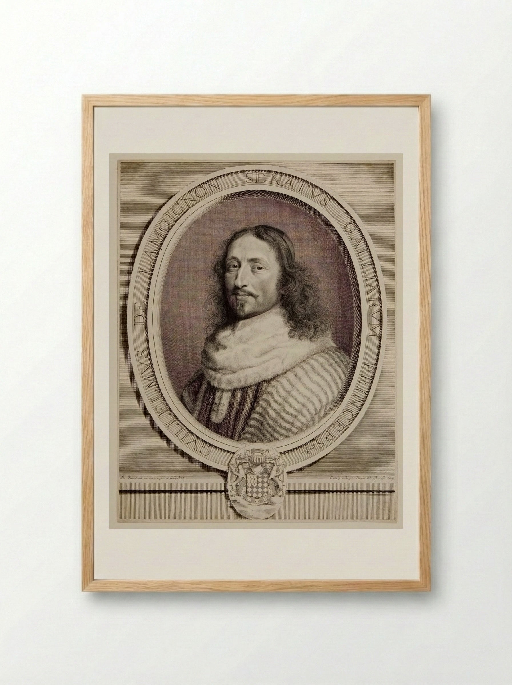 Guillaume de Lamoignon, marquis de Basville - Robert Nanteuil - Framed Print Wood
