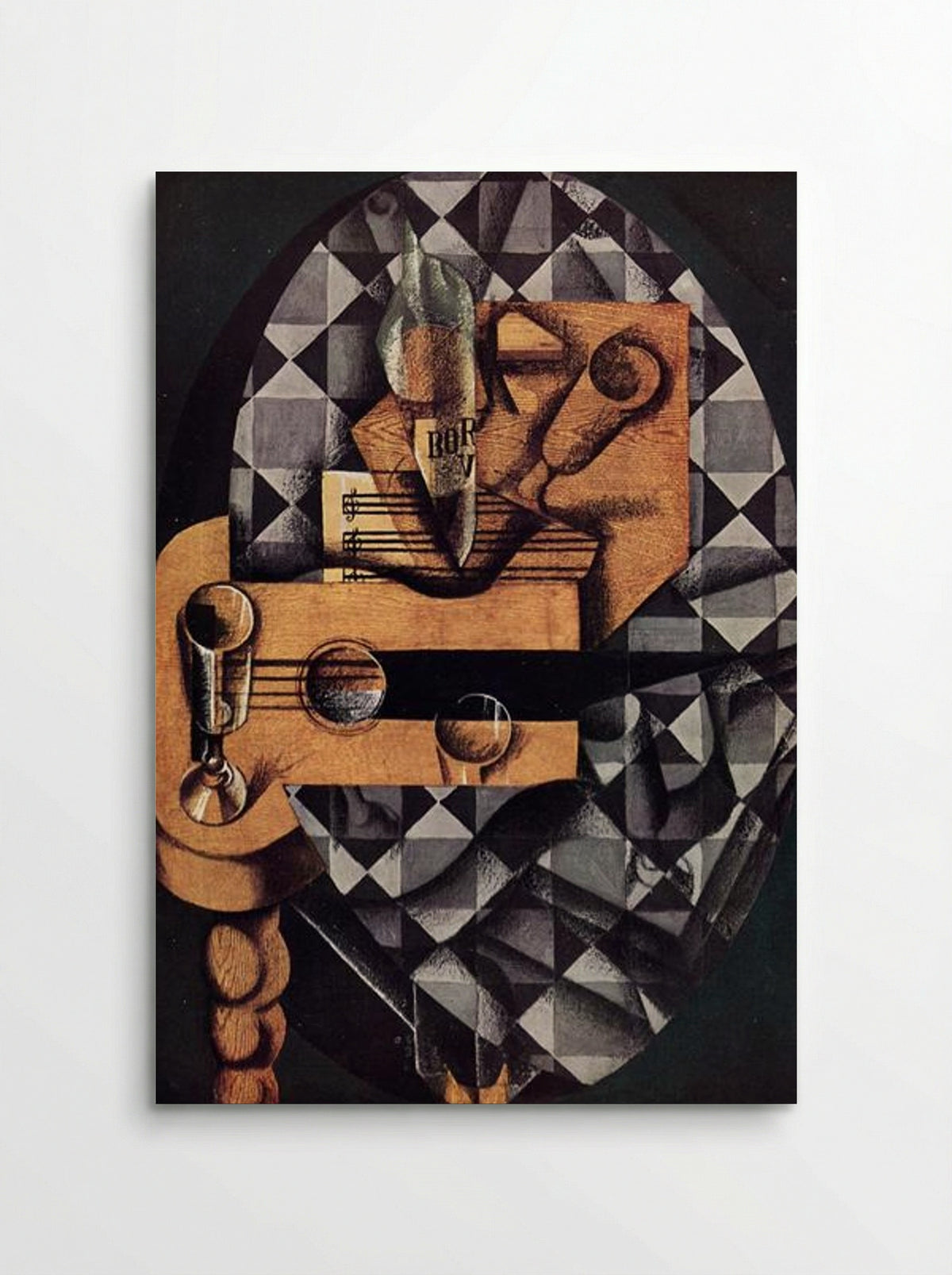 Guitar, Bottle and Glass - Juan Gris - Poster