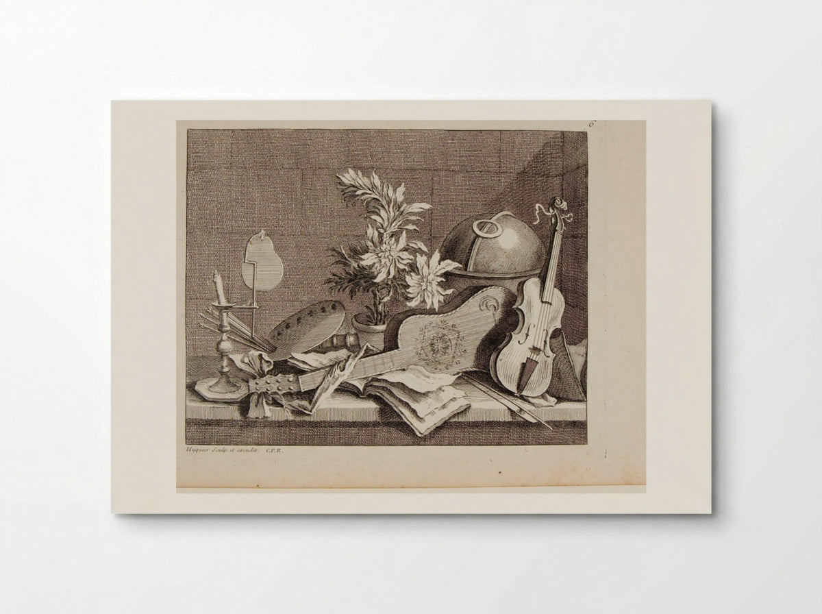 Guitar, Violin, and a Painter's Palette - Gabriel Huquier - Poster