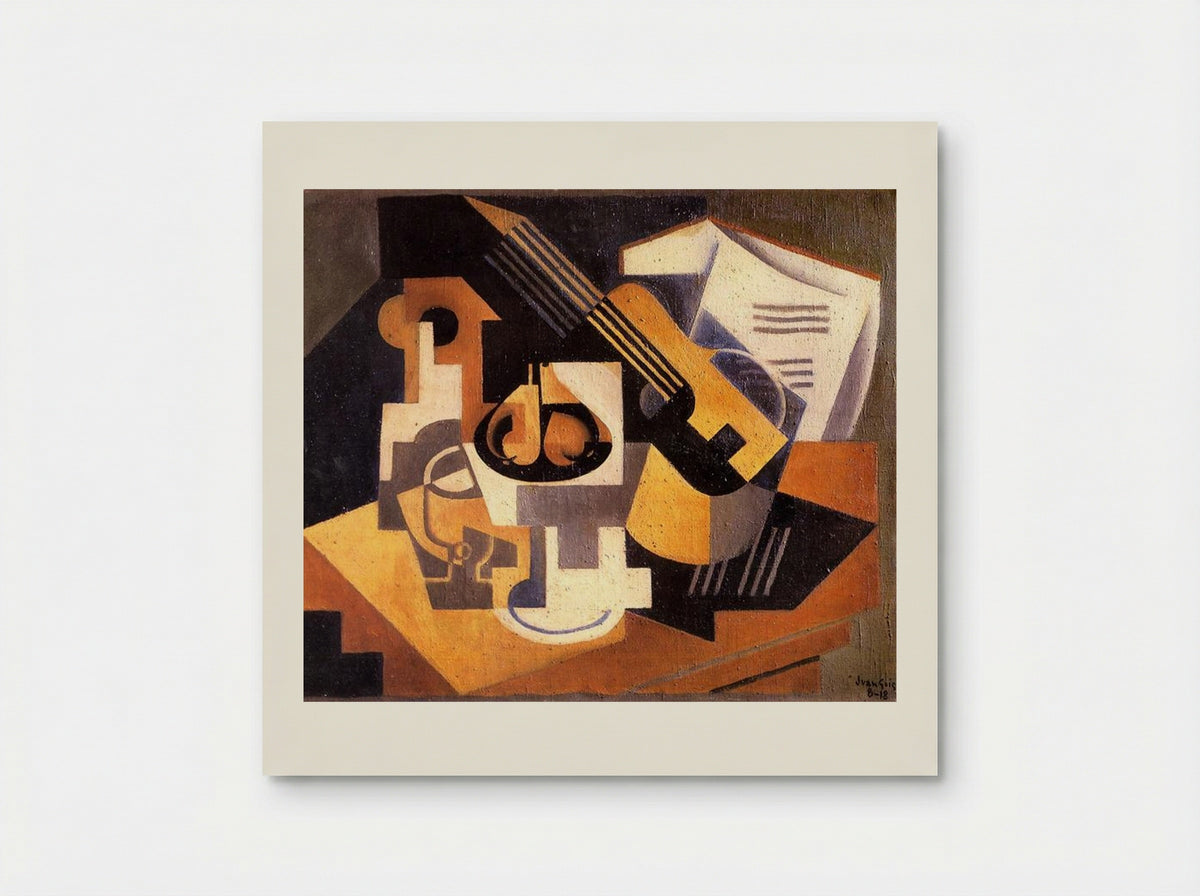 Guitar and Fruit Bowl on a Table - Juan Gris - Poster