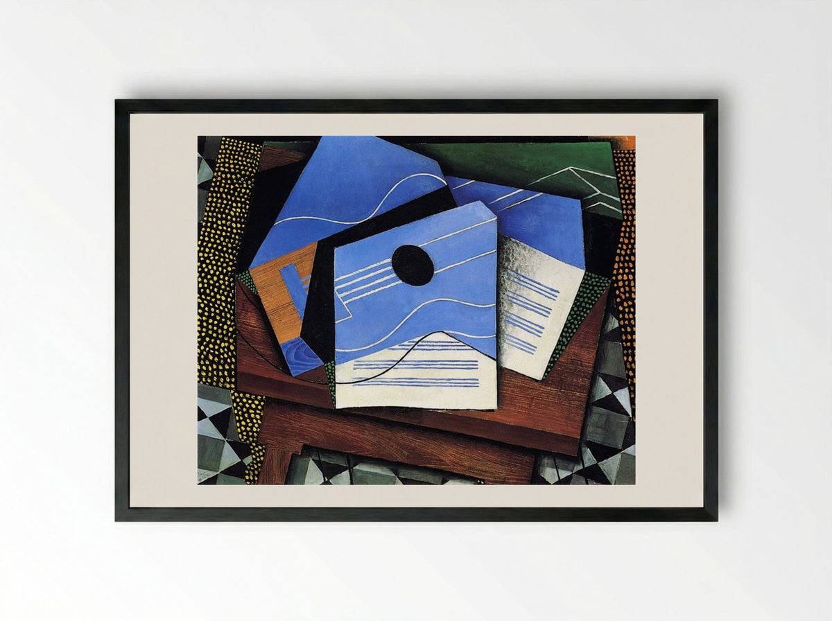 Guitar on a Table - Juan Gris - Framed Print Black