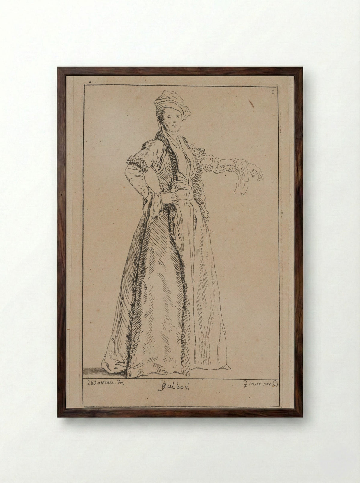 Gulboé - Anne Claude Philippe de Thubières, comte de Caylus - Framed Print Dark Wood