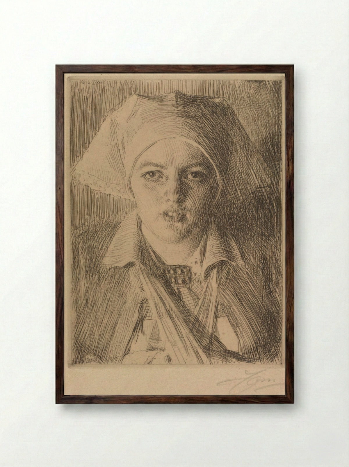 Gulli II - Anders Zorn - Framed Print Dark Wood