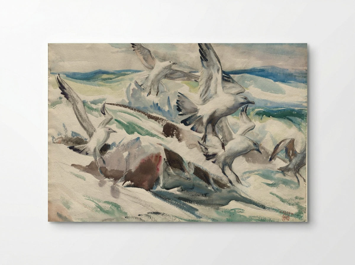 Gulls Feeding - Henry Keller - Poster