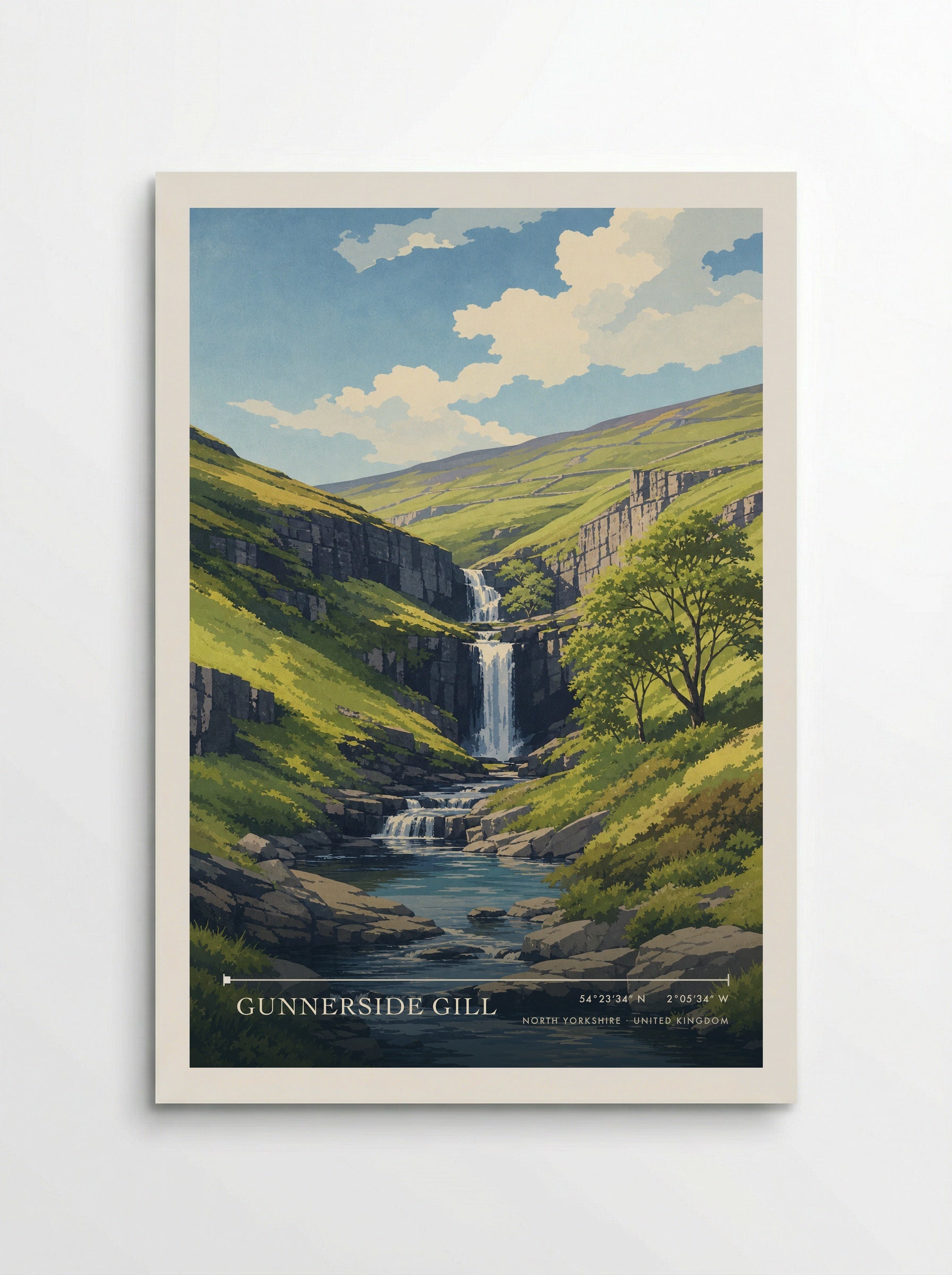 Gunnerside Gill North Yorkshire United Kingdom Travel Poster - Poster